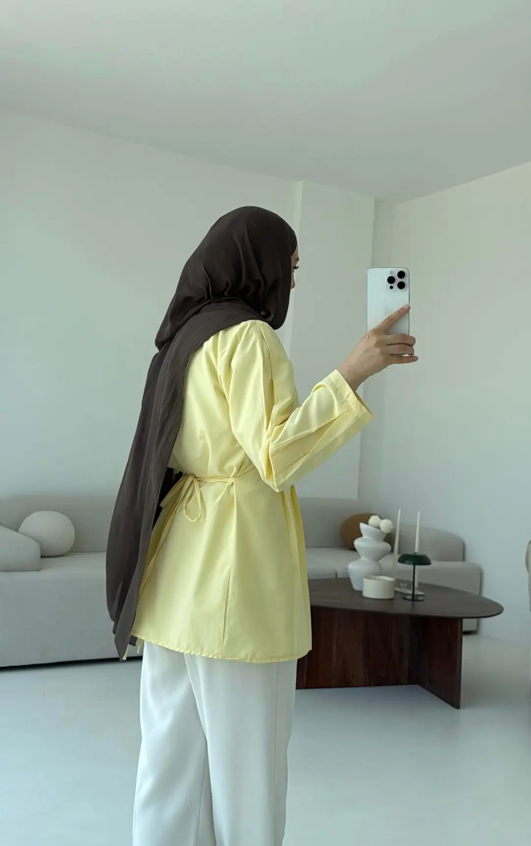 Belden Oturtmalı Gömlek Sarı - Görsel 7