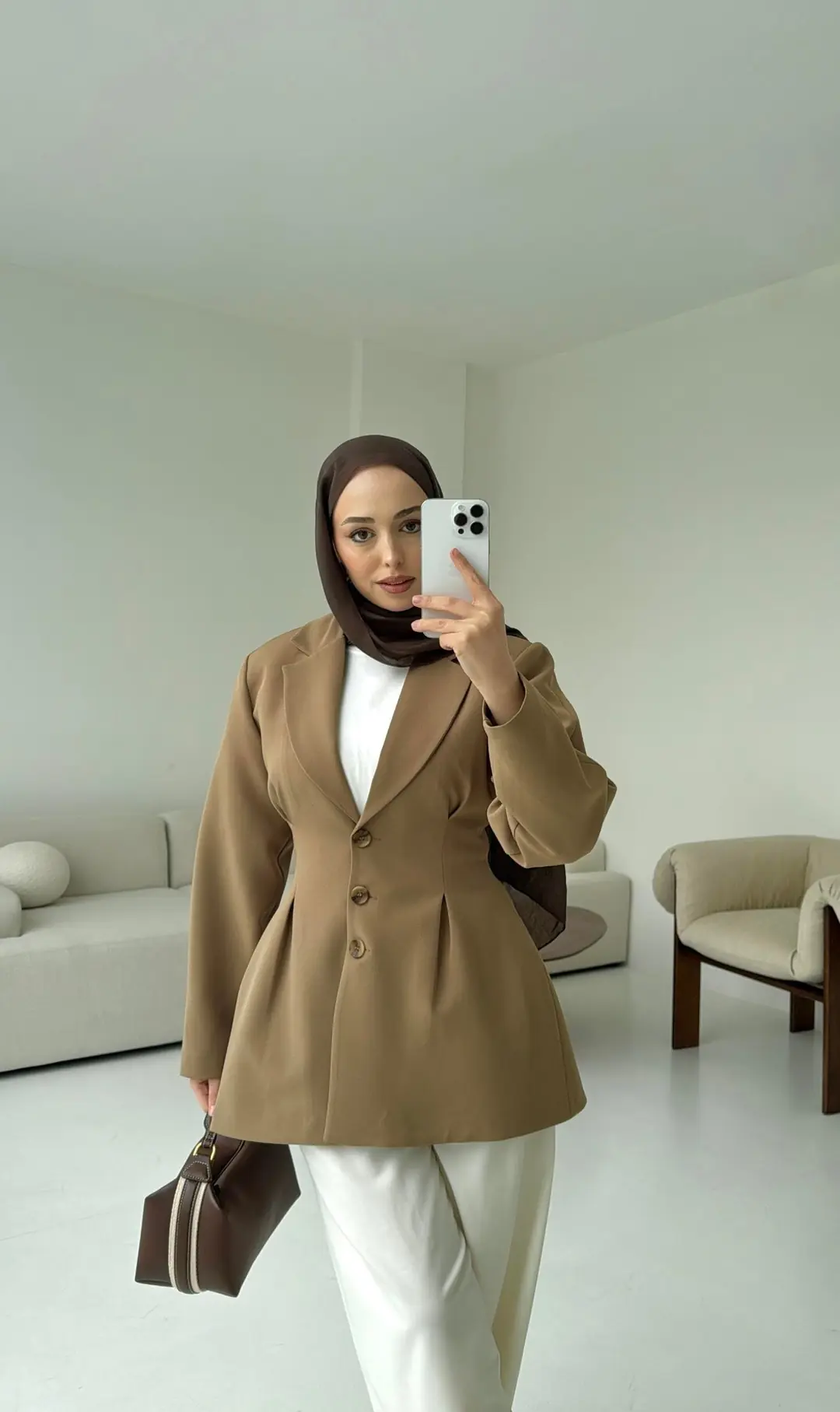 Belden Oturtmalı Tasarım Ceket Olive