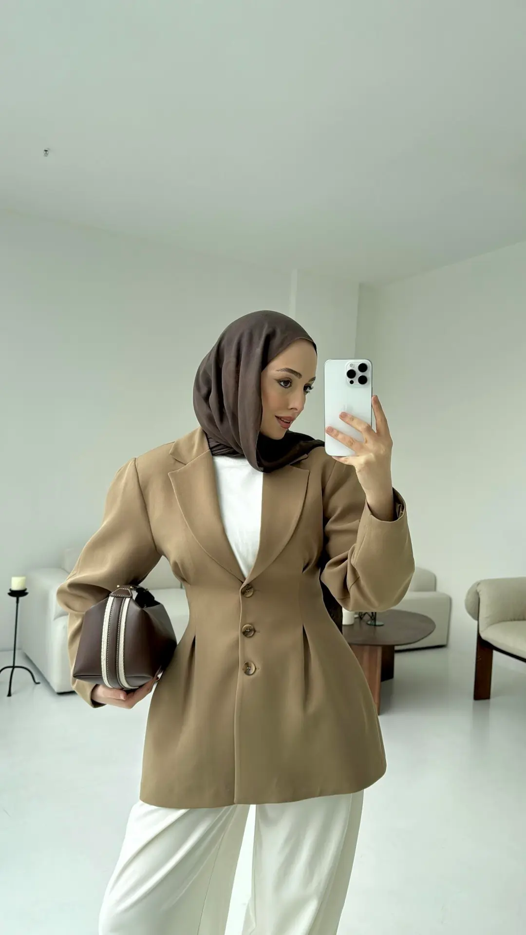 Belden Oturtmalı Tasarım Ceket Olive - Görsel 2