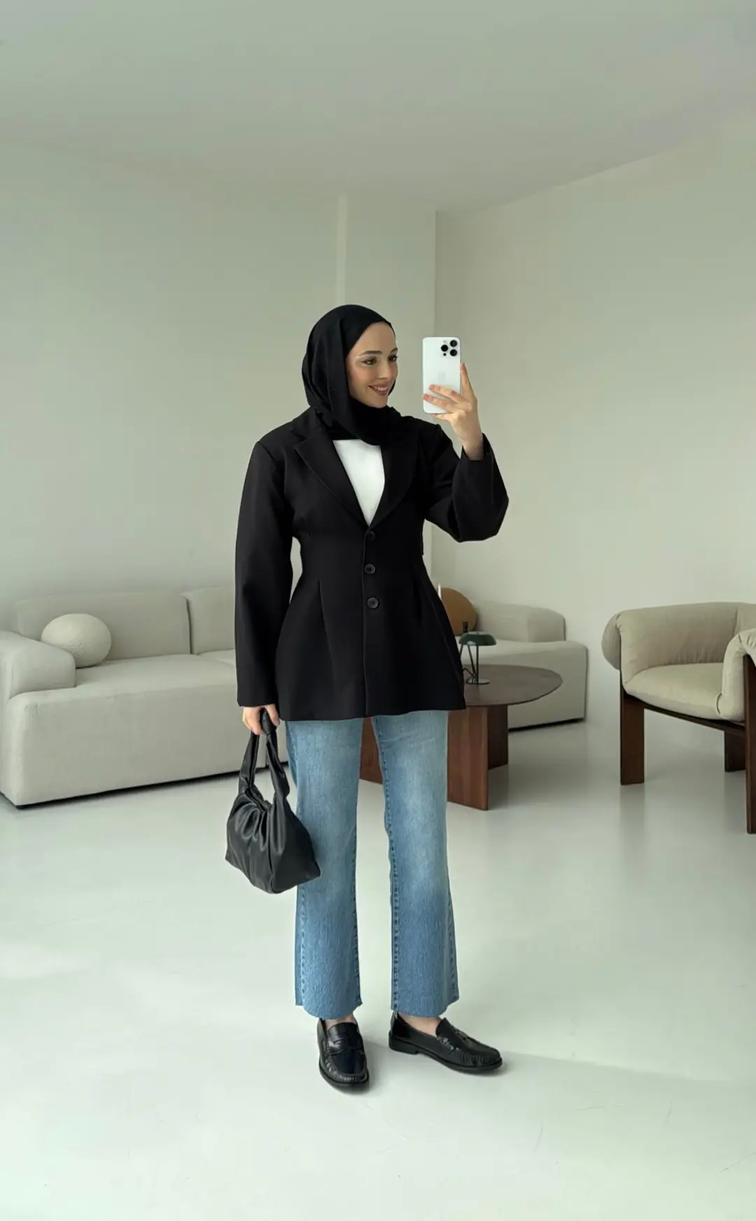 Belden Oturtmalı Tasarım Ceket Siyah - Görsel 3