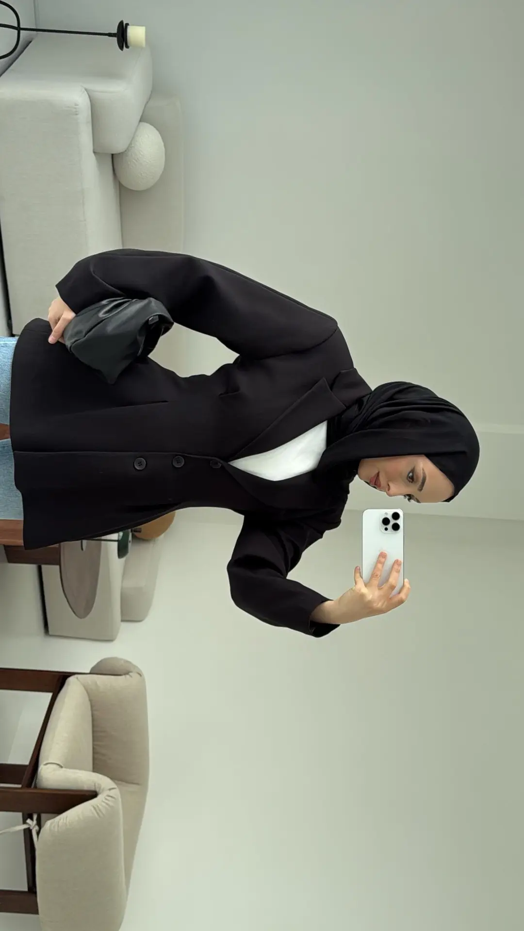 Belden Oturtmalı Tasarım Ceket Siyah - Görsel 4