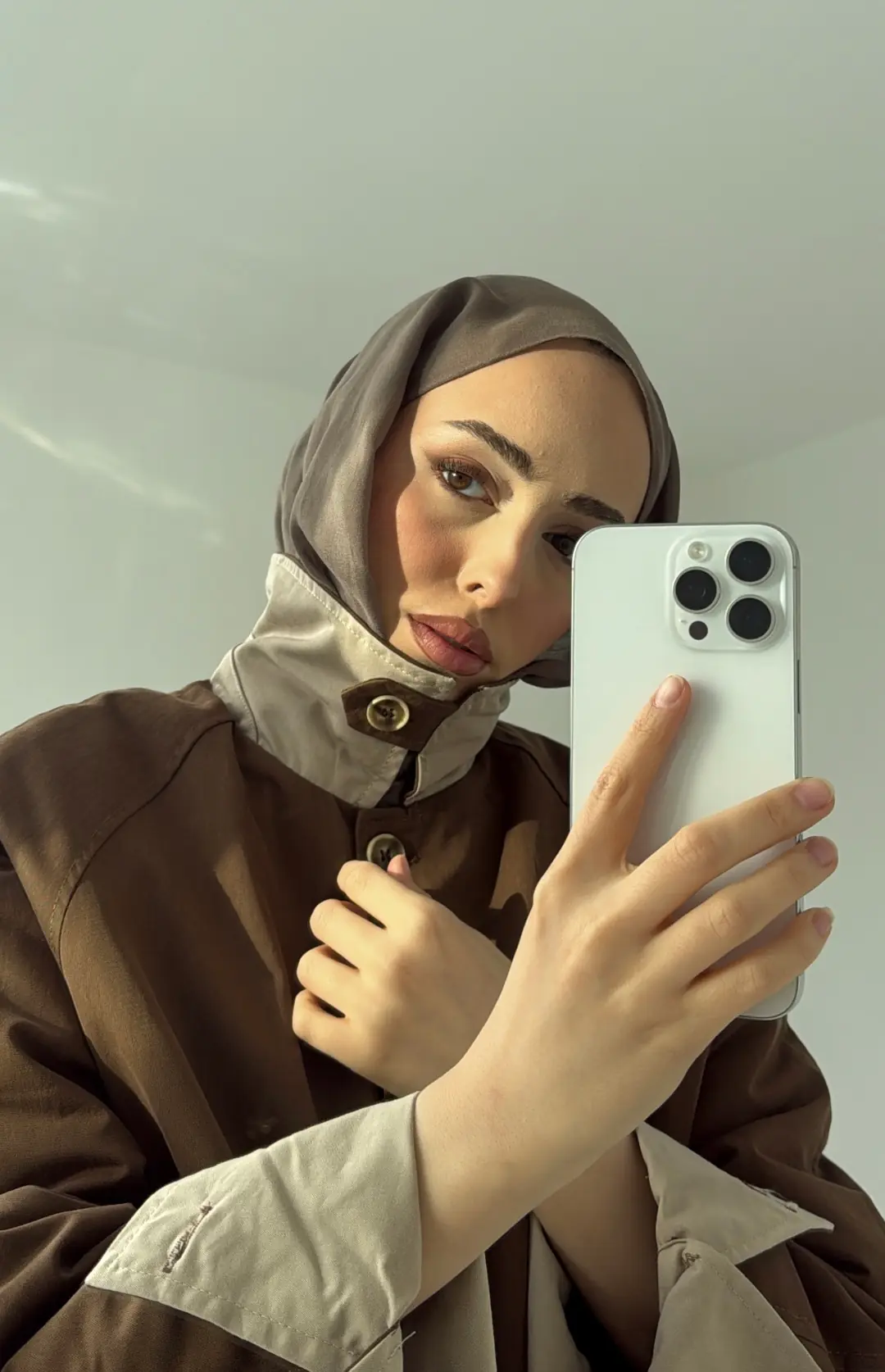 Beli Kordonlu Dolgulu Ceket Kahve - Görsel 2