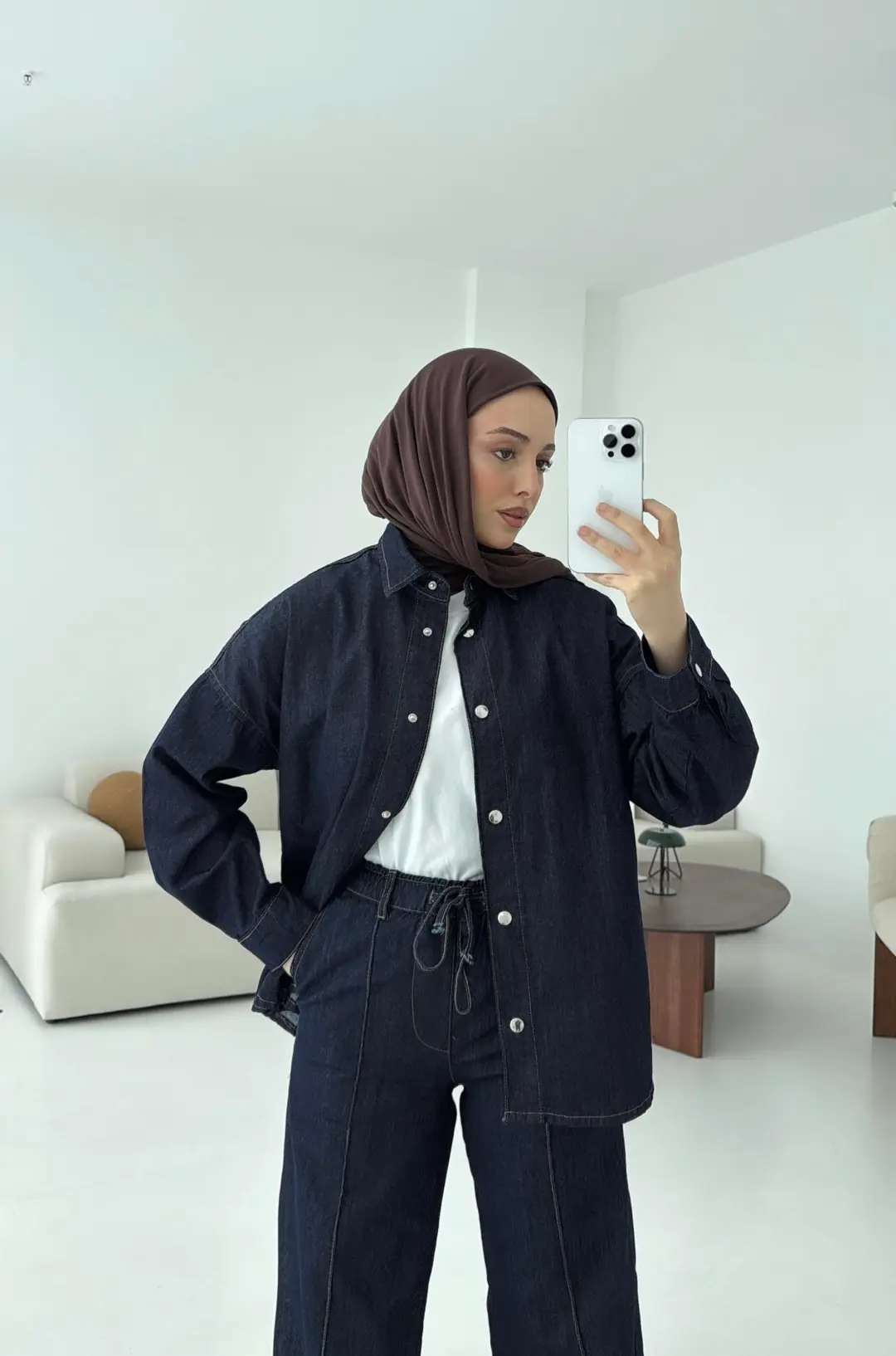 Beli Lastikli Denim Takım - Görsel 4