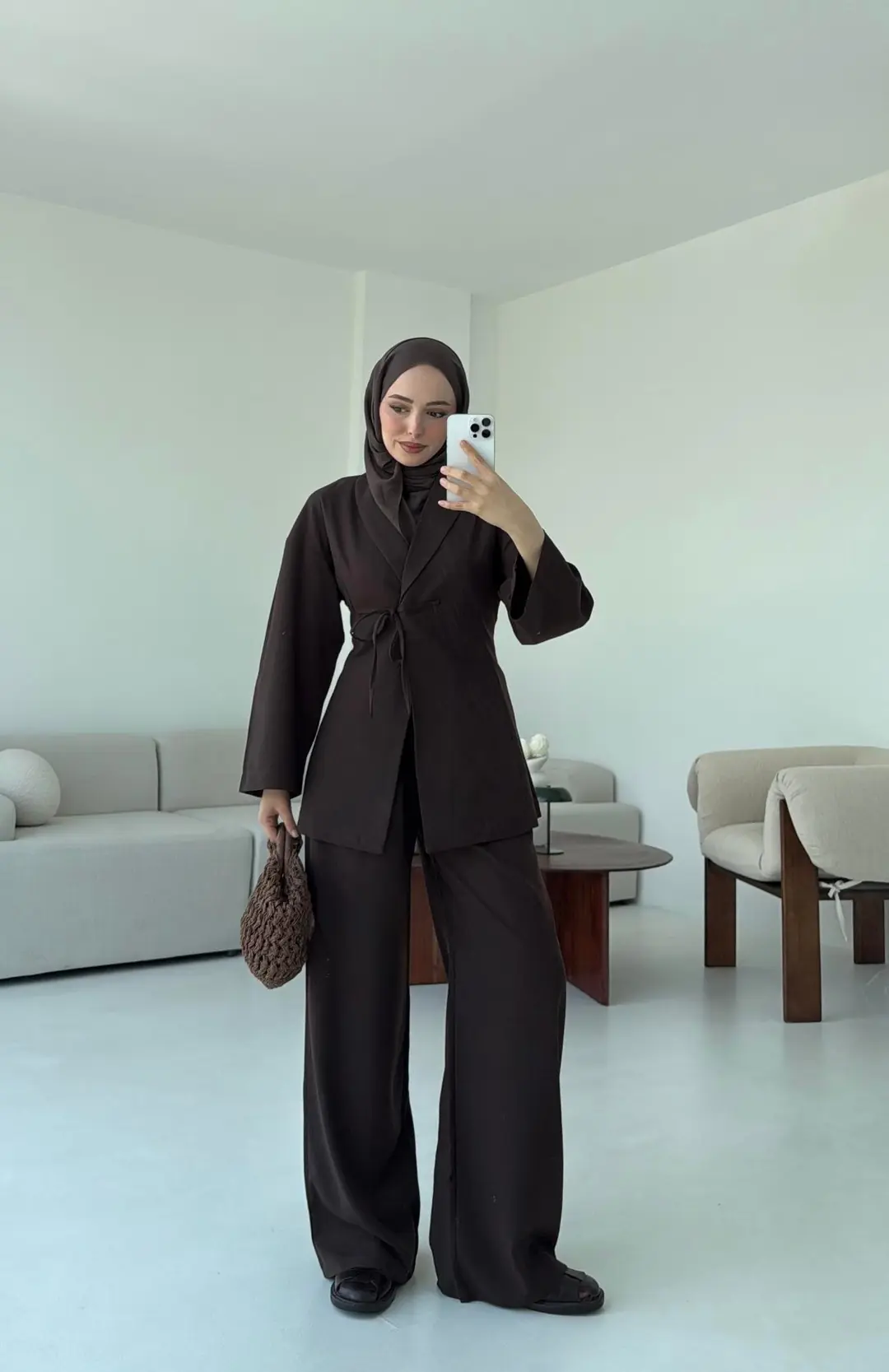 Beliza Viskon Takım Kahve