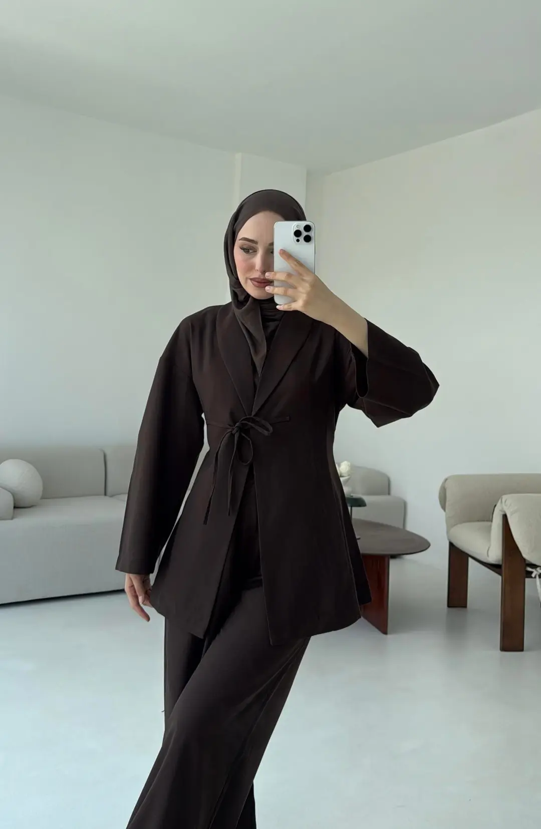 Beliza Viskon Takım Kahve - Görsel 8