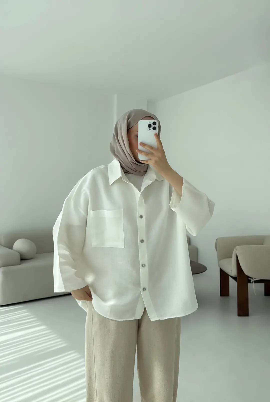 Beyaz Oversize Gömlek