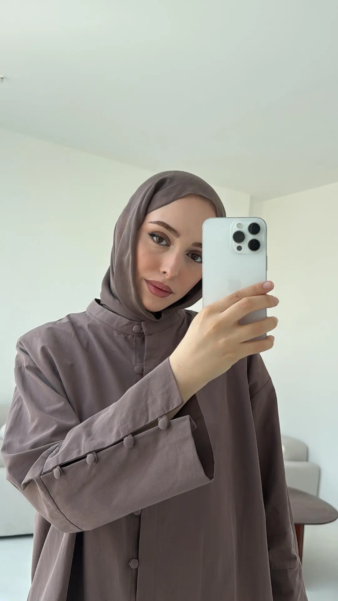 Birit Dügmeli Gömlek Kahve - Görsel 5