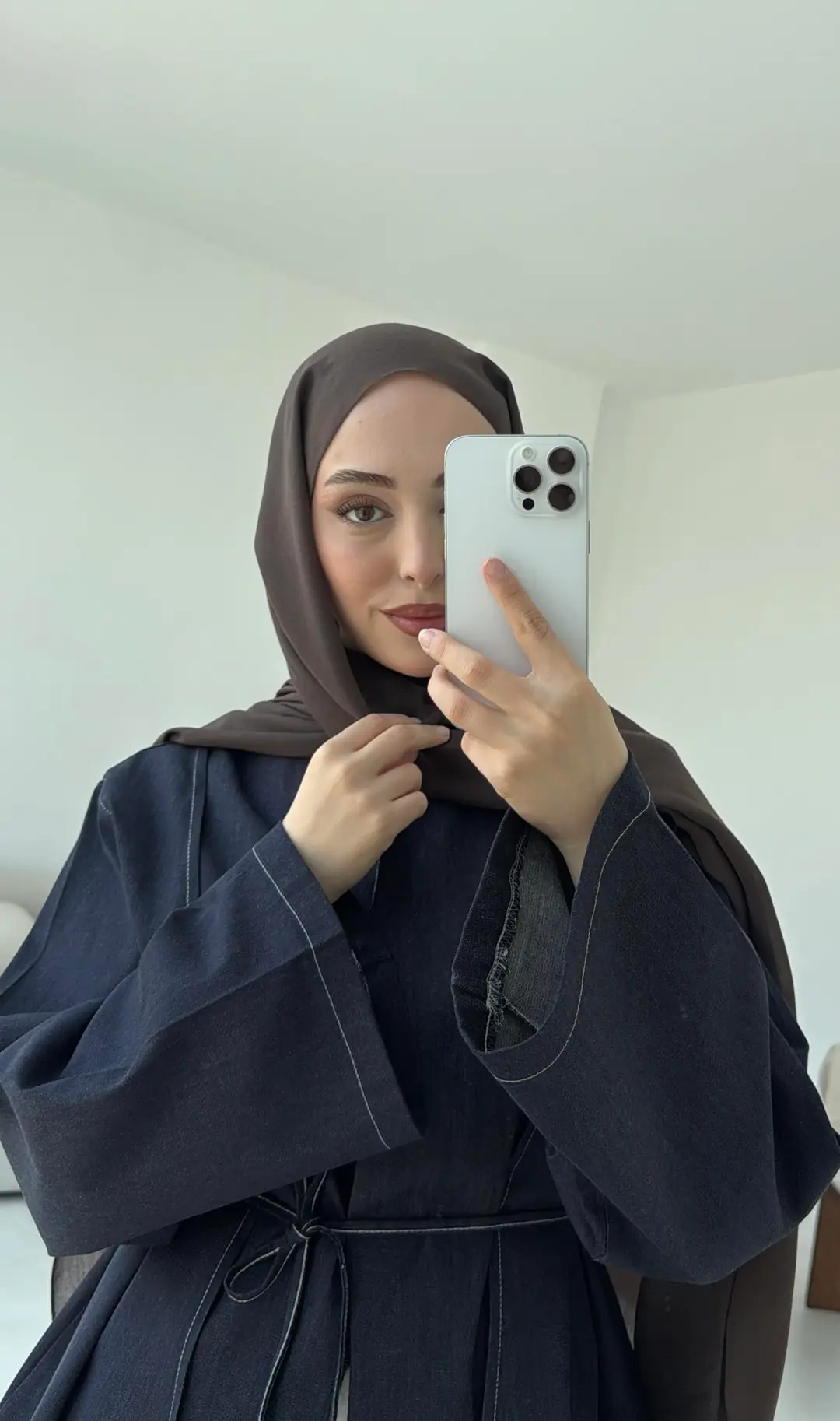 Biyeli Kot Kimono/Ceket Lacivert - Görsel 7