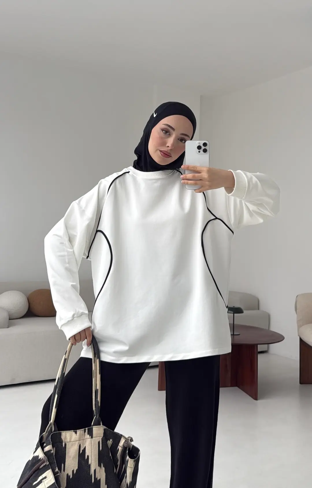 Biyeli Sweat Ekru - Görsel 3