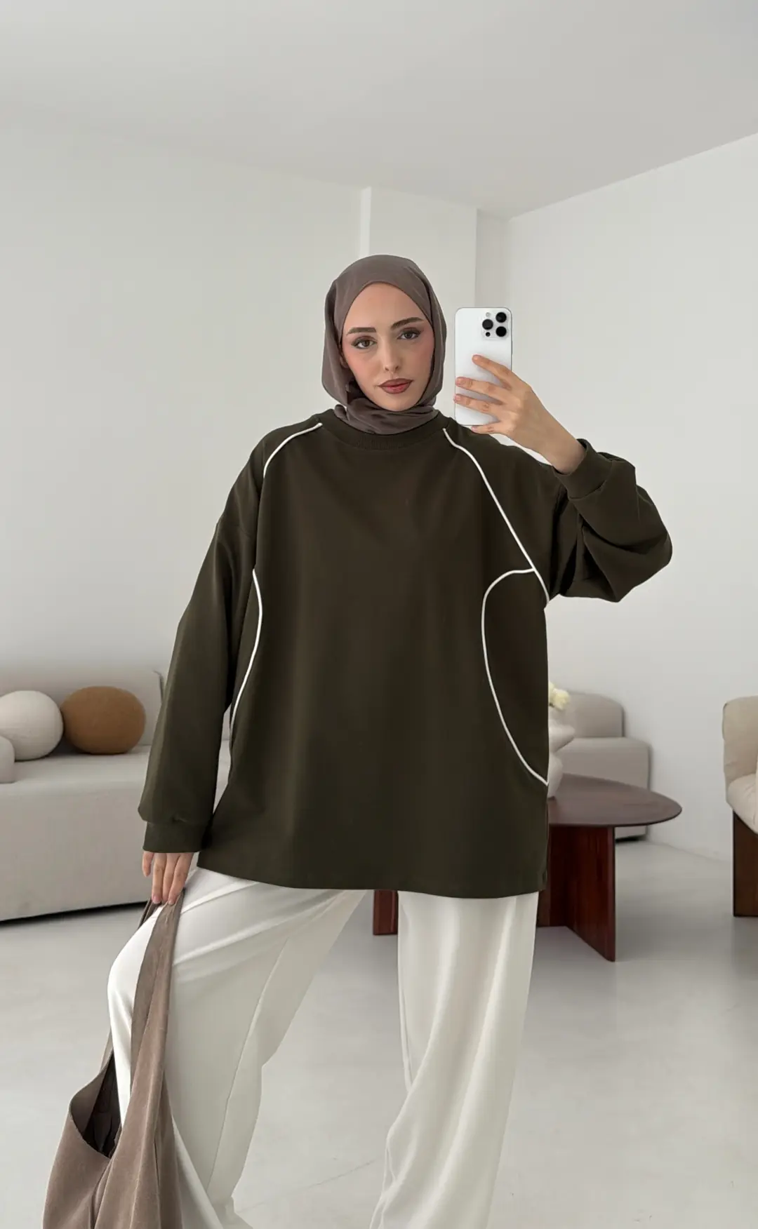 Biyeli Sweat Haki - Görsel 6