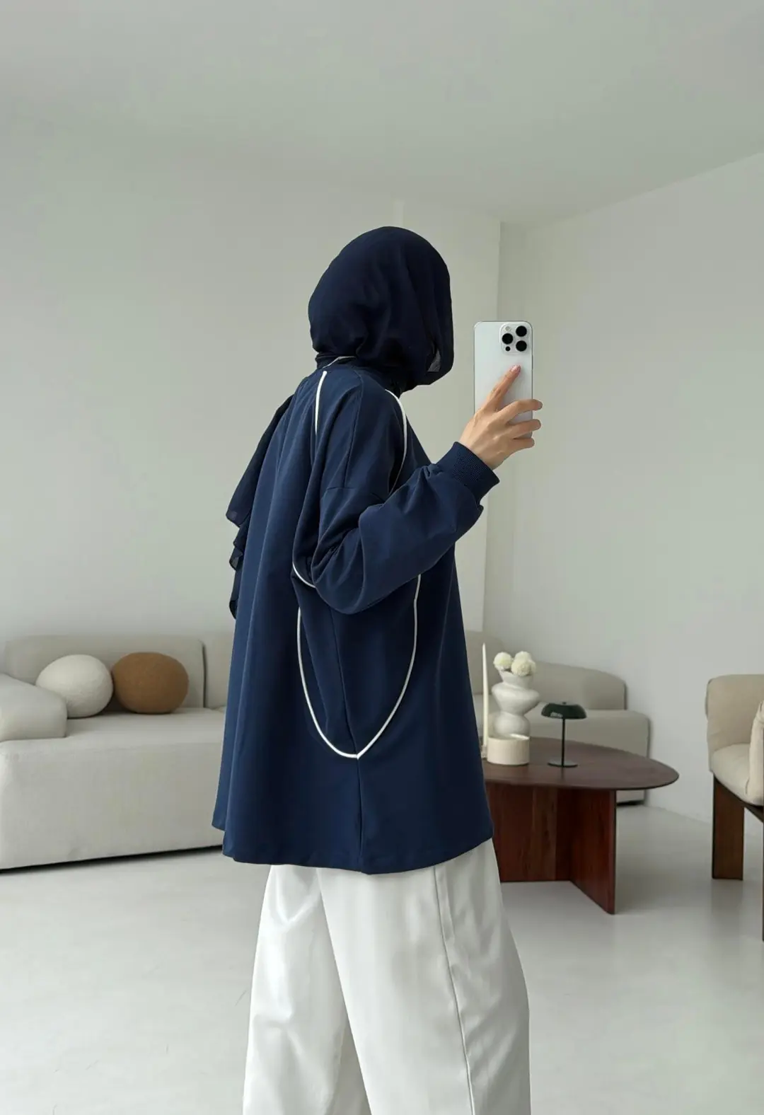 Biyeli Sweat Lacivert - Görsel 6