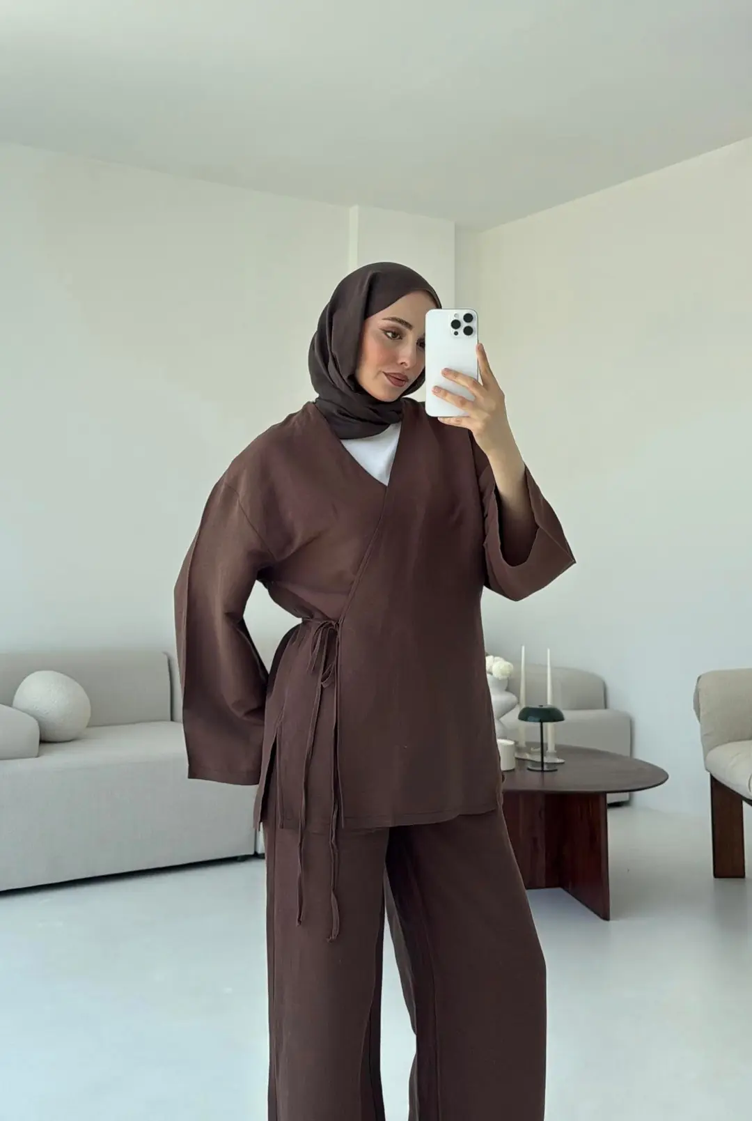 Bluz Pantolon Takım Kahve - Görsel 4