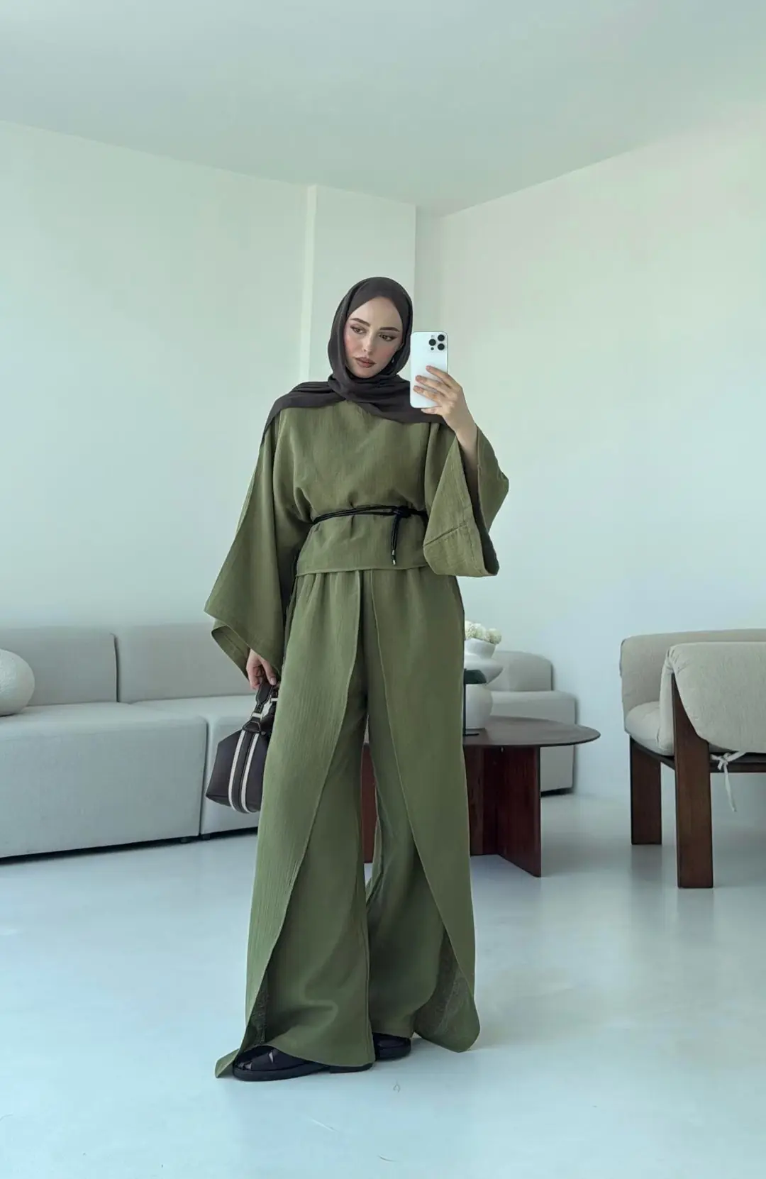 Bluzlu Yarasa Kol Takım Haki - Görsel 5