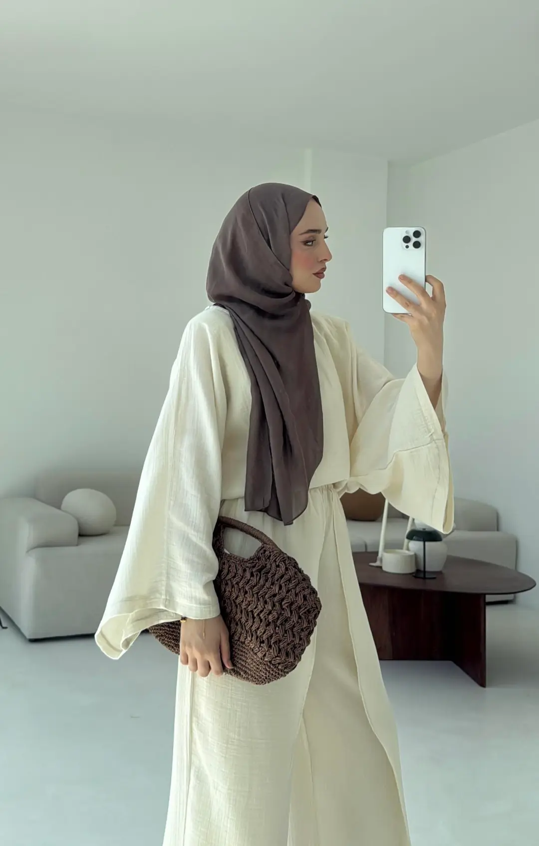 Bluzlu Yarasa Kol Takım Krem - Görsel 2