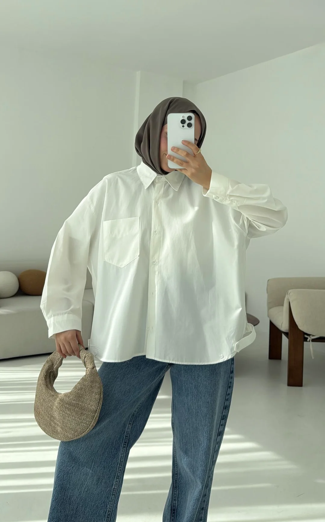 Bomber Gömlek Beyaz - Görsel 3