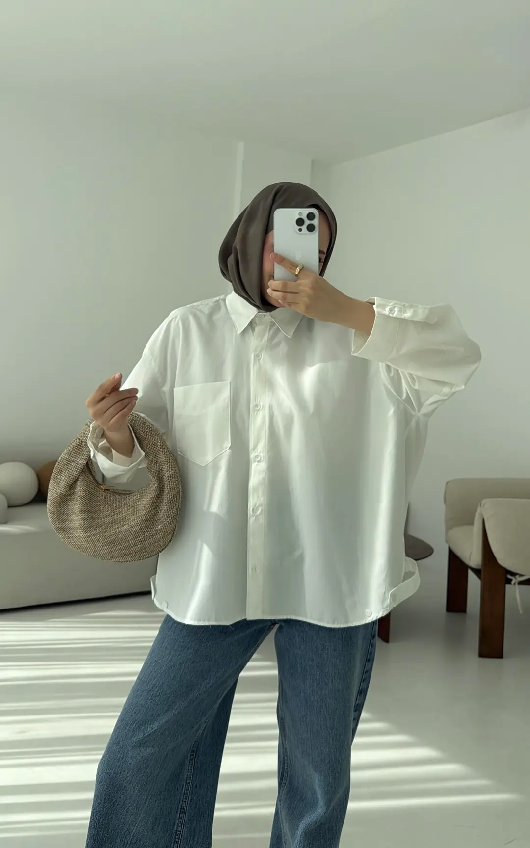 Bomber Gömlek Beyaz - Görsel 6