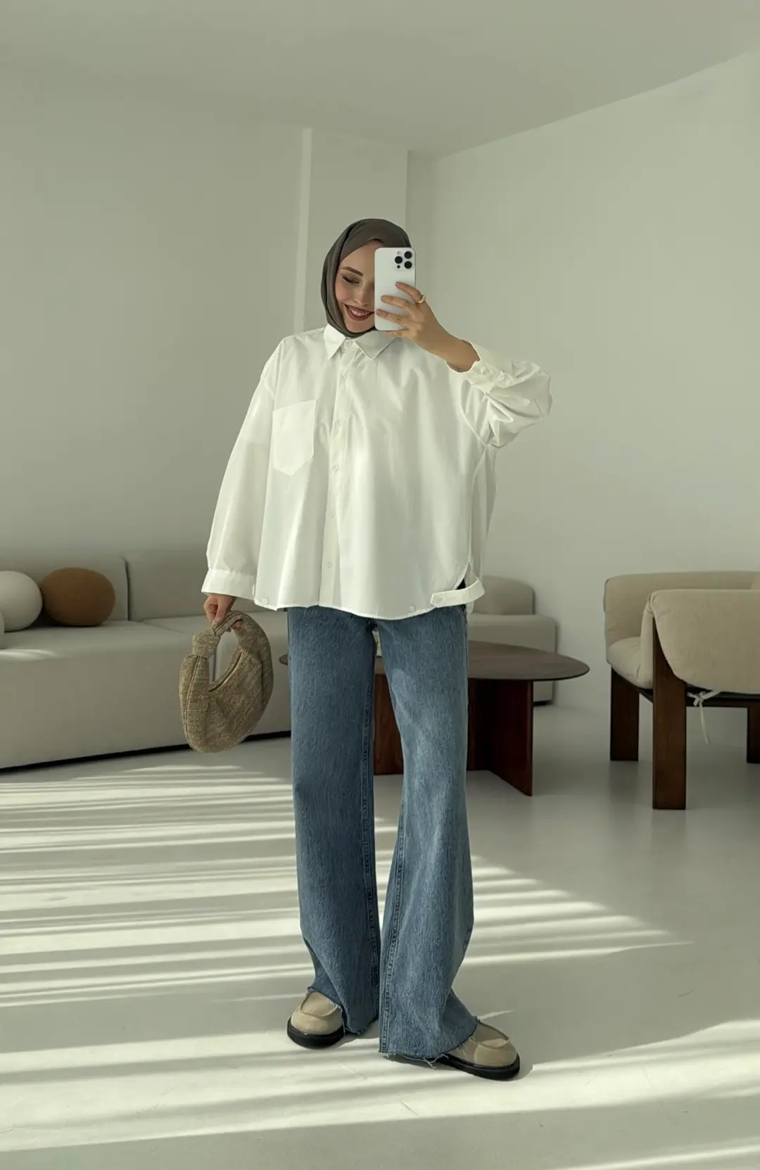 Bomber Gömlek Beyaz - Görsel 7