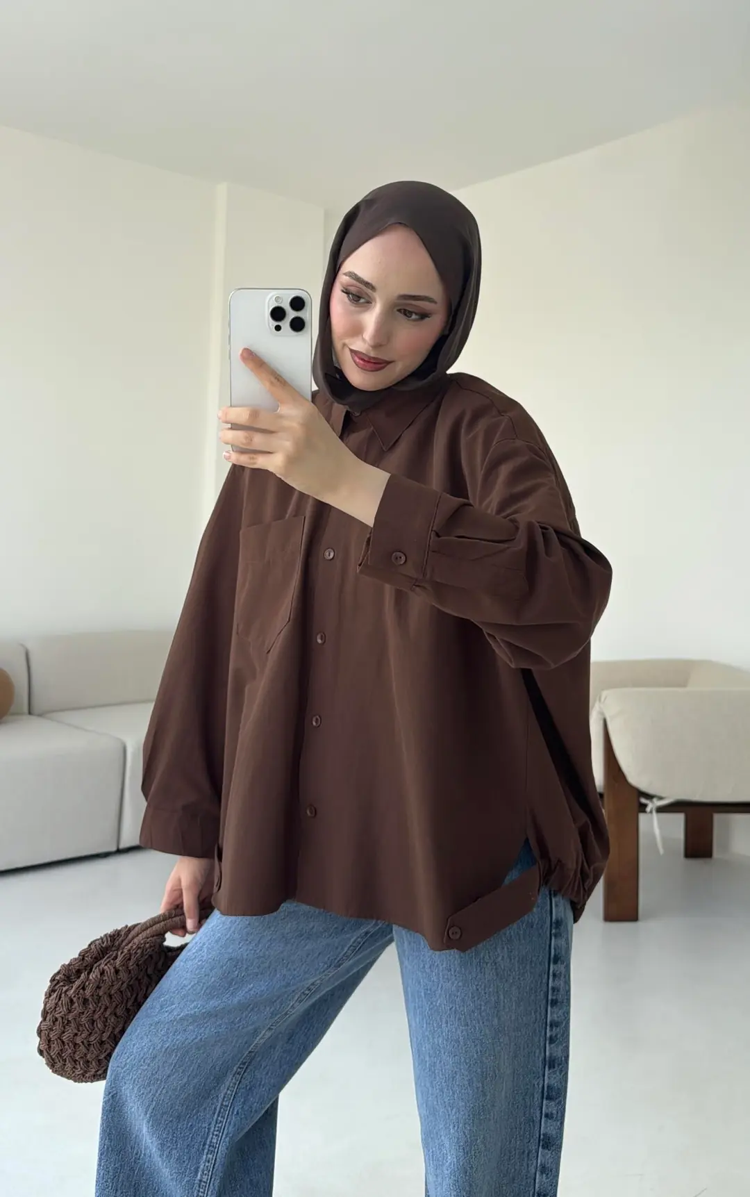 Bomber Gömlek Kahve - Görsel 5