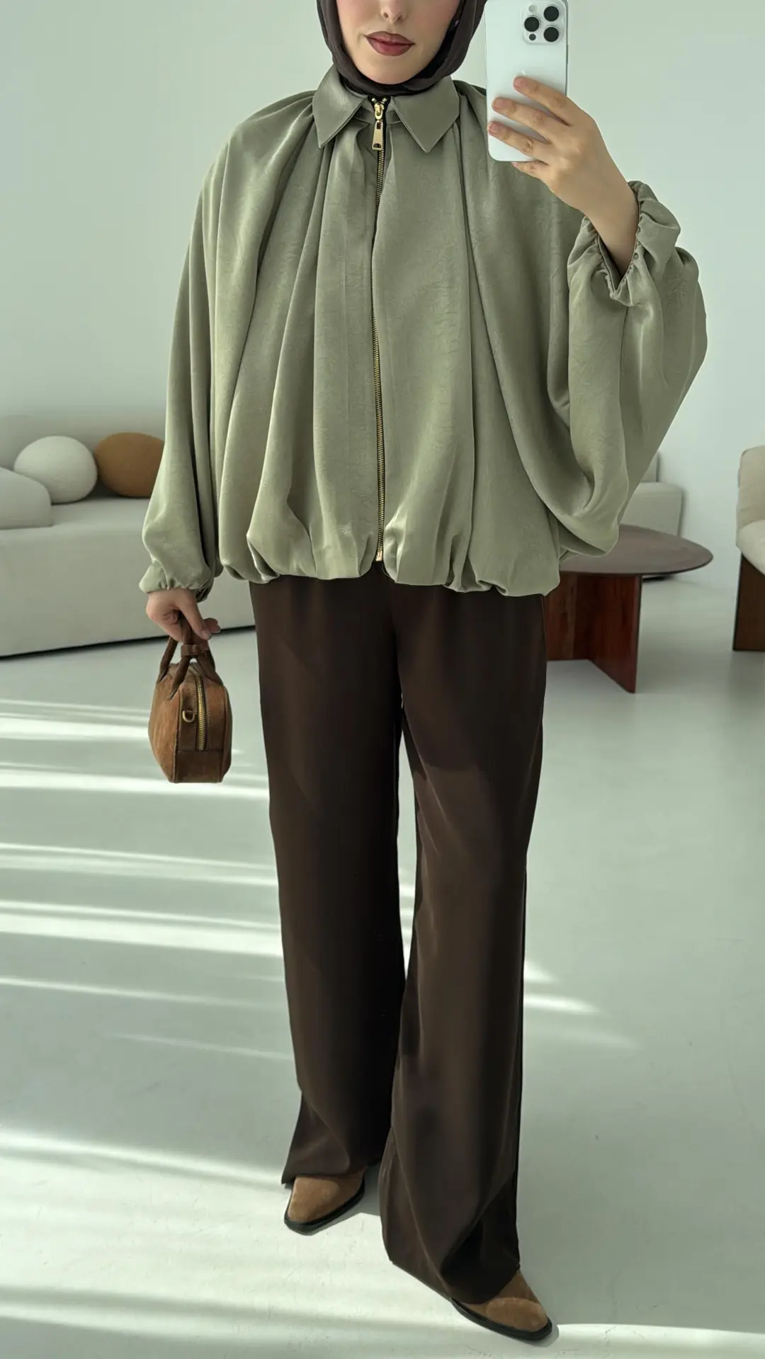 Bomber Saten Ceket Cagla - Görsel 2