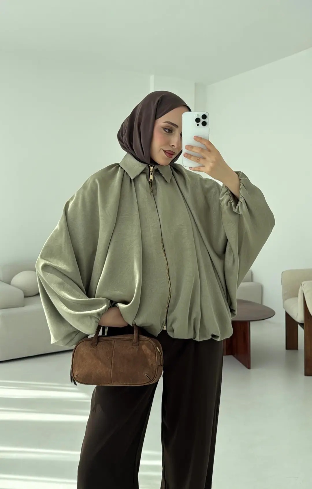 Bomber Saten Ceket Cagla - Görsel 5