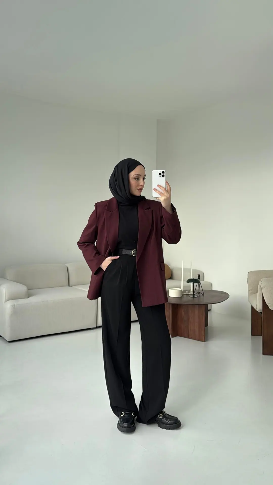 Bordo Blazer Ceket - Görsel 3