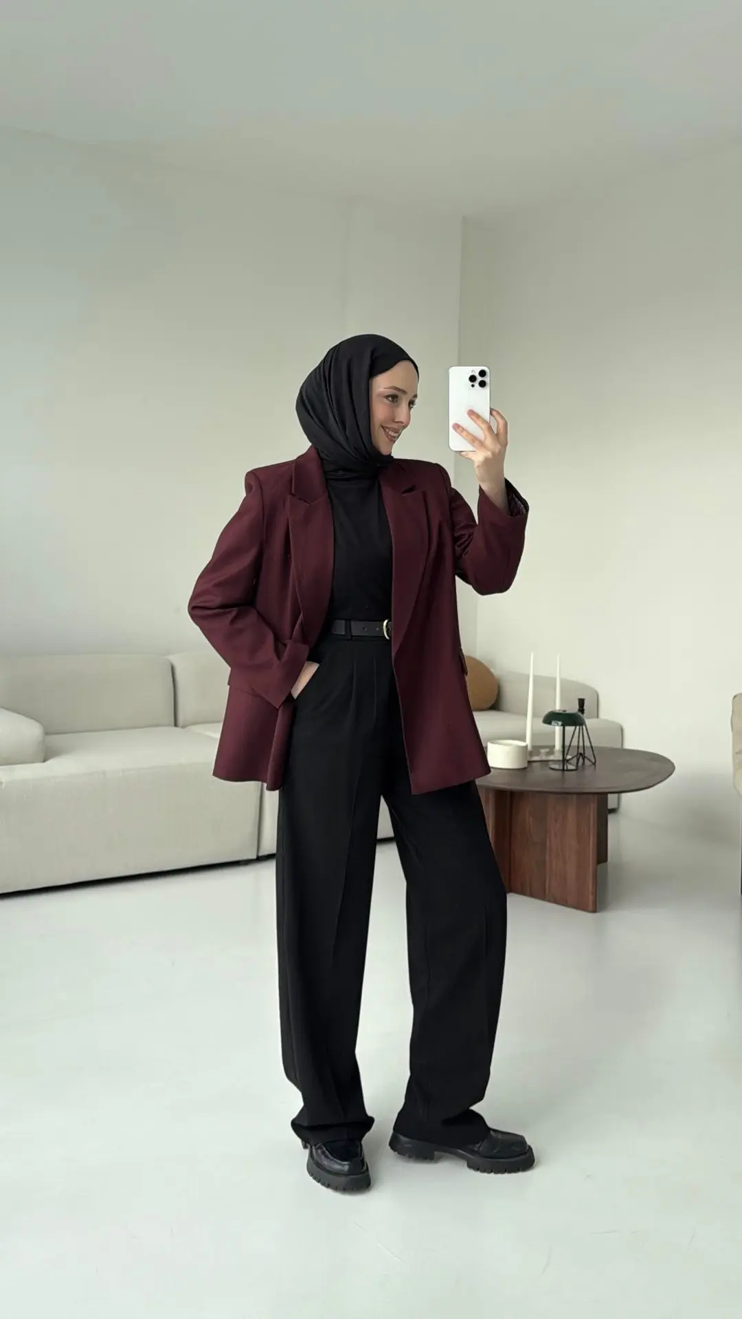 Bordo Blazer Ceket - Görsel 5