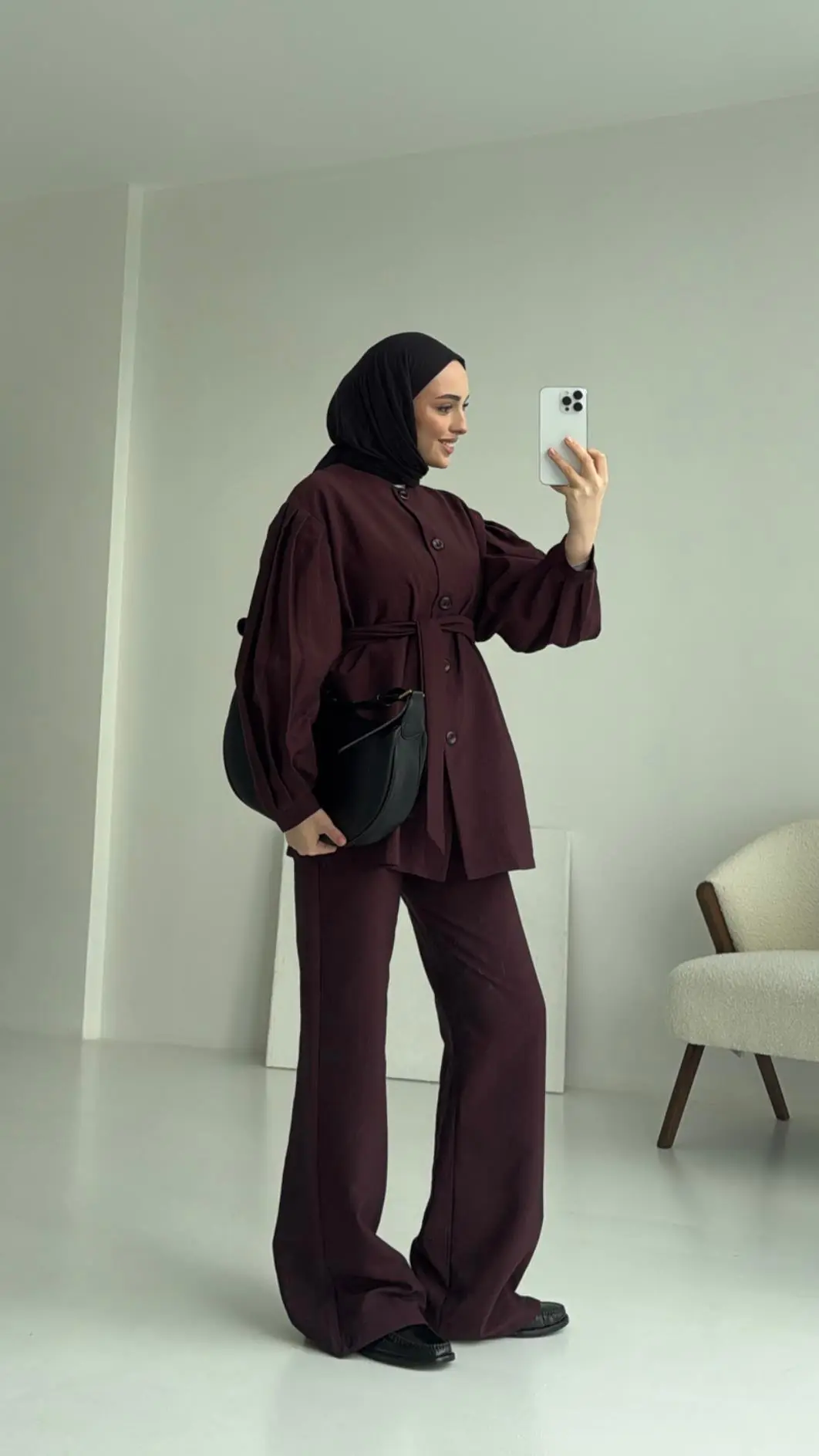 Bordo Düğmeli Takım Premium