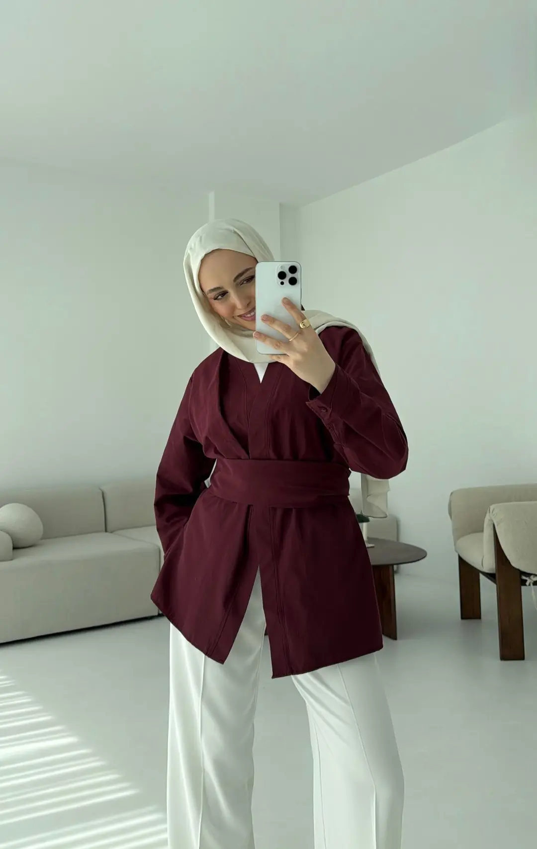 Bordo Kimono - Görsel 6