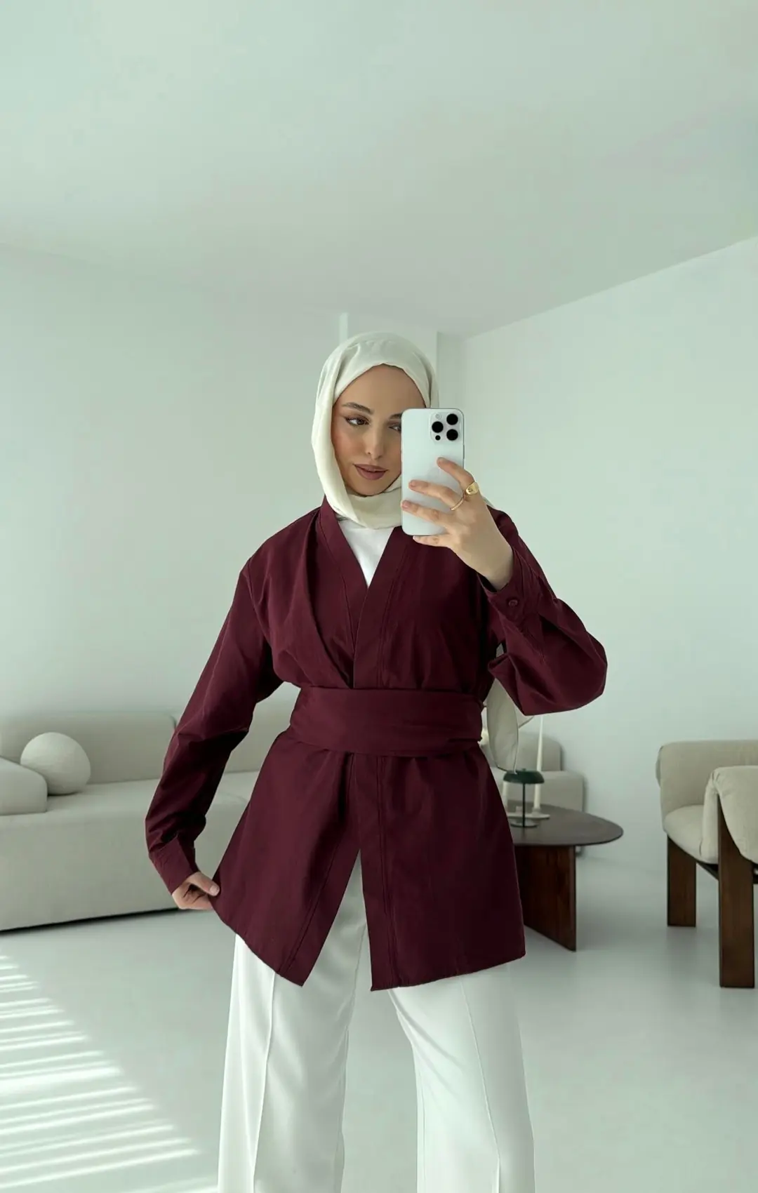 Bordo Kimono - Görsel 7