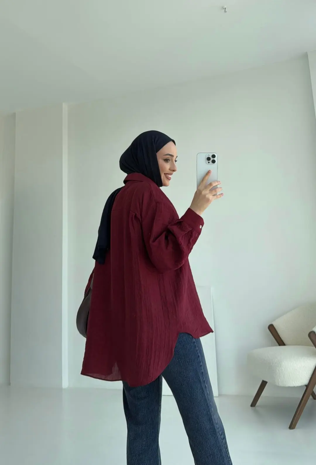 Bordo Premium Gömlek - Görsel 3