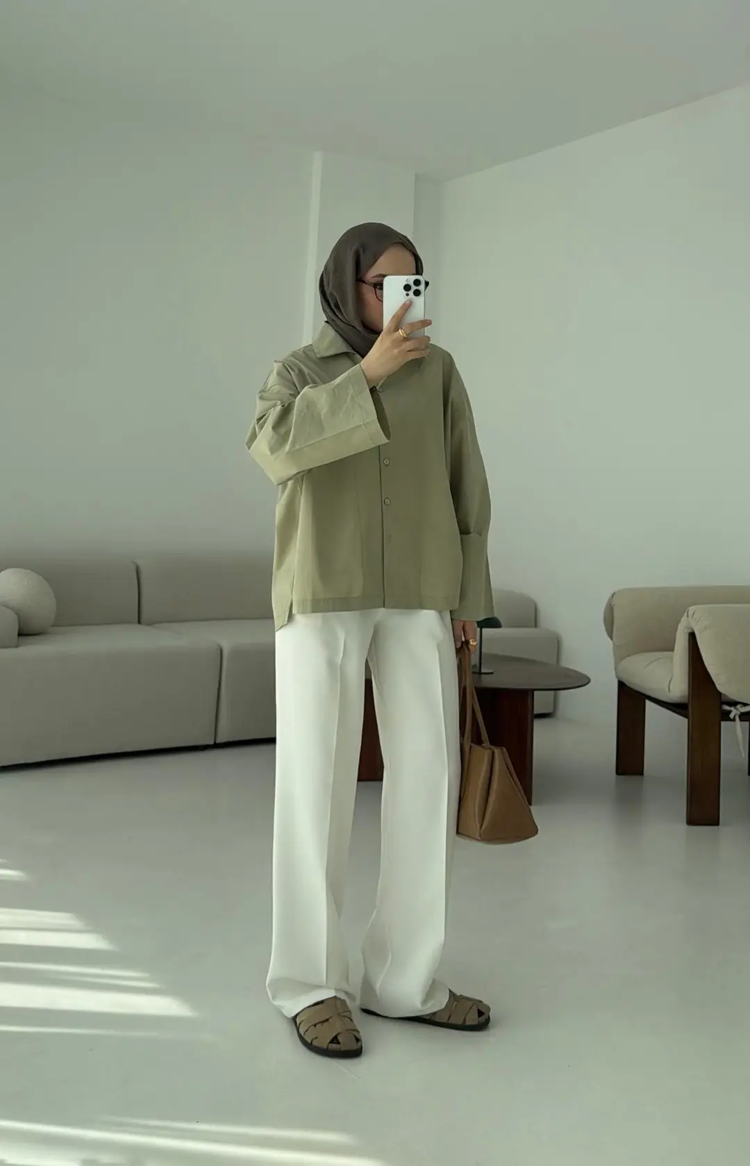 Boxfıt Acık Haki Gömlek - Görsel 3