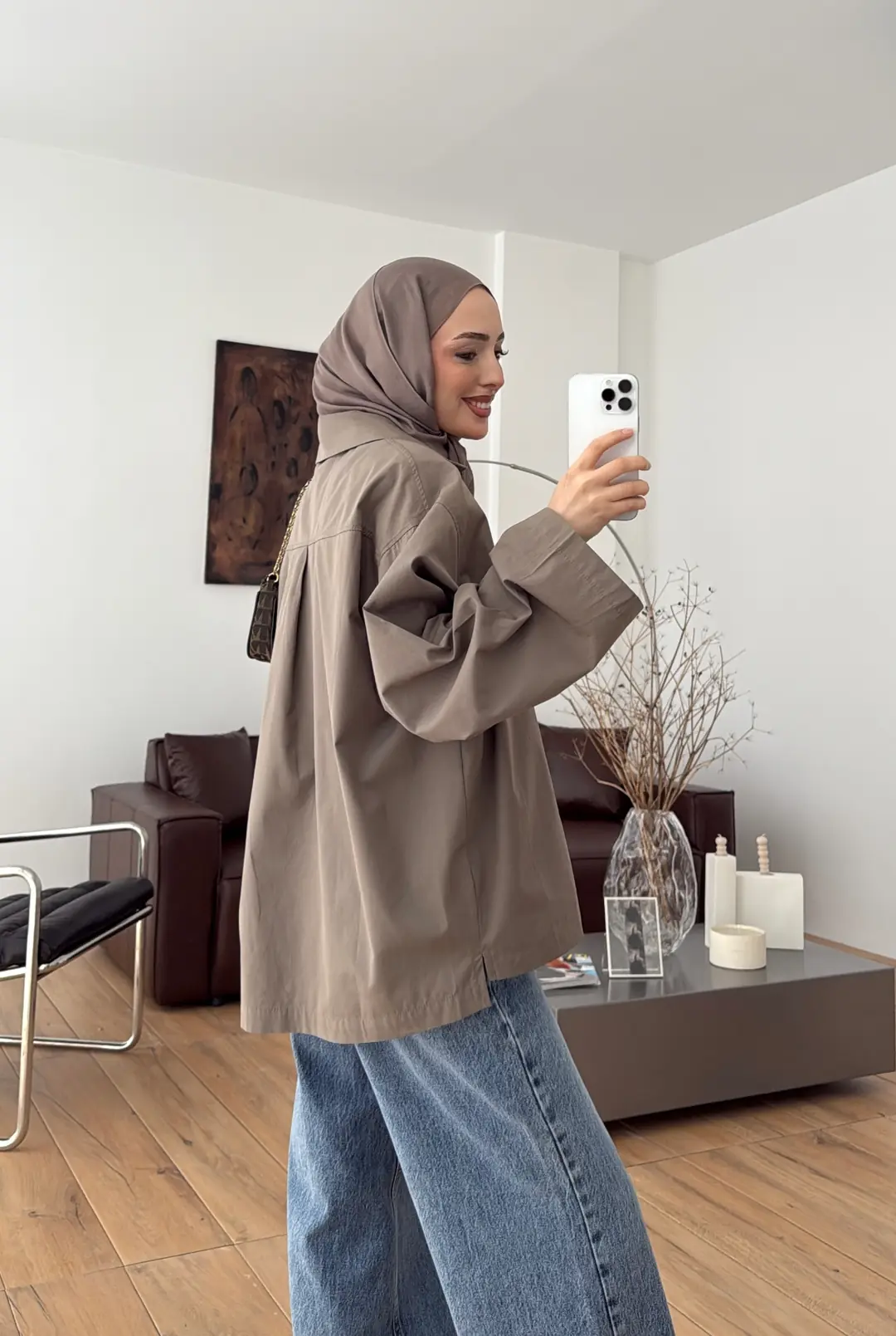 Boxfıt Gömlek Koyu Vizon