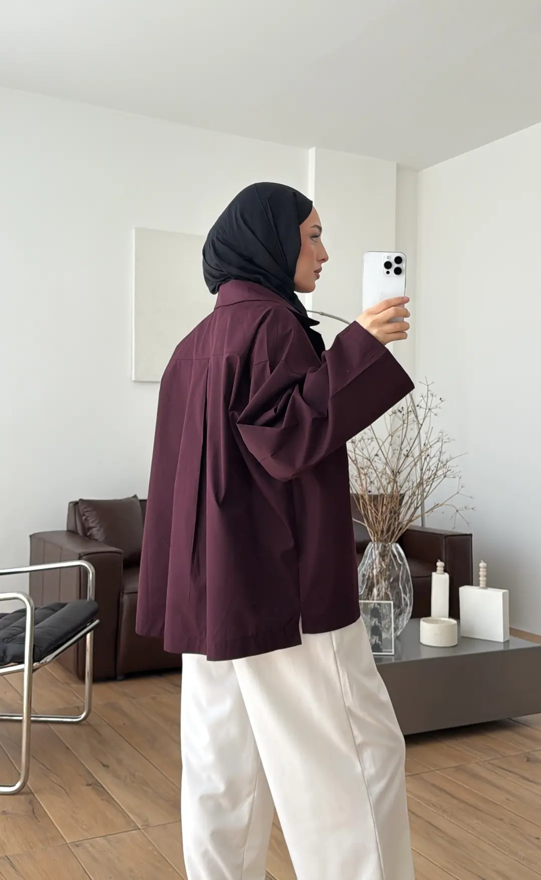 Boxfıt Gömlek Mürdüm - Görsel 3