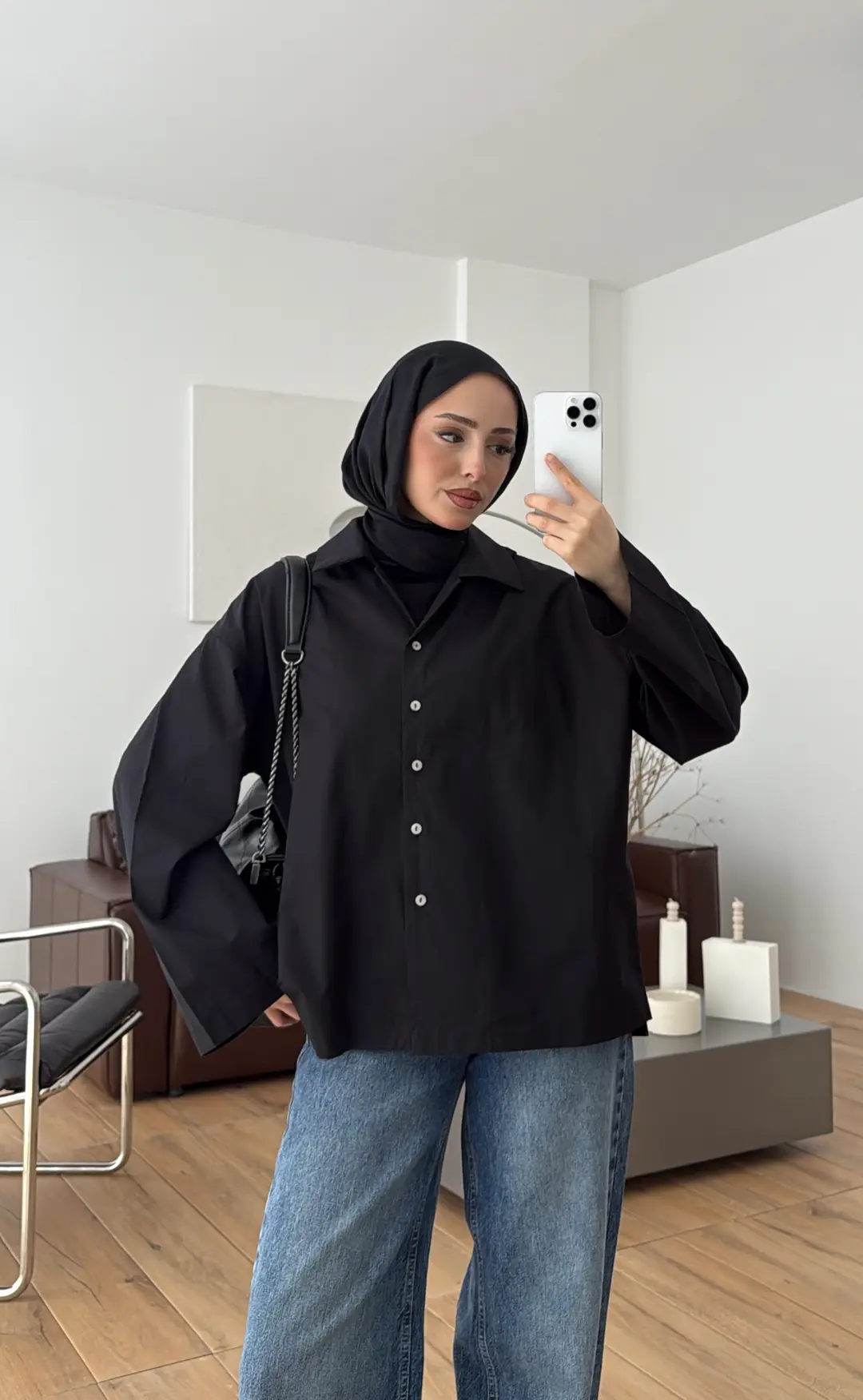 Boxfıt Gömlek Siyah - Görsel 8