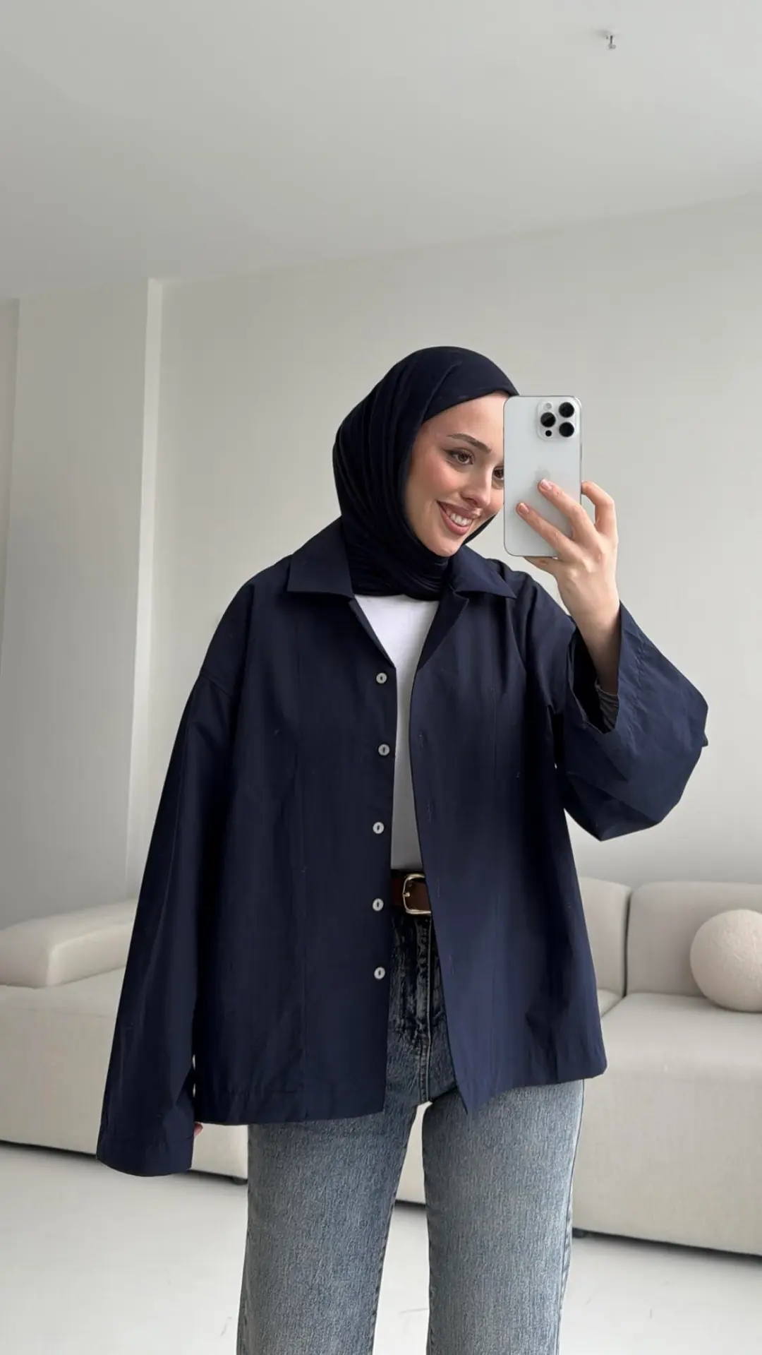 Boxfıt Lacivert Gömlek - Görsel 2