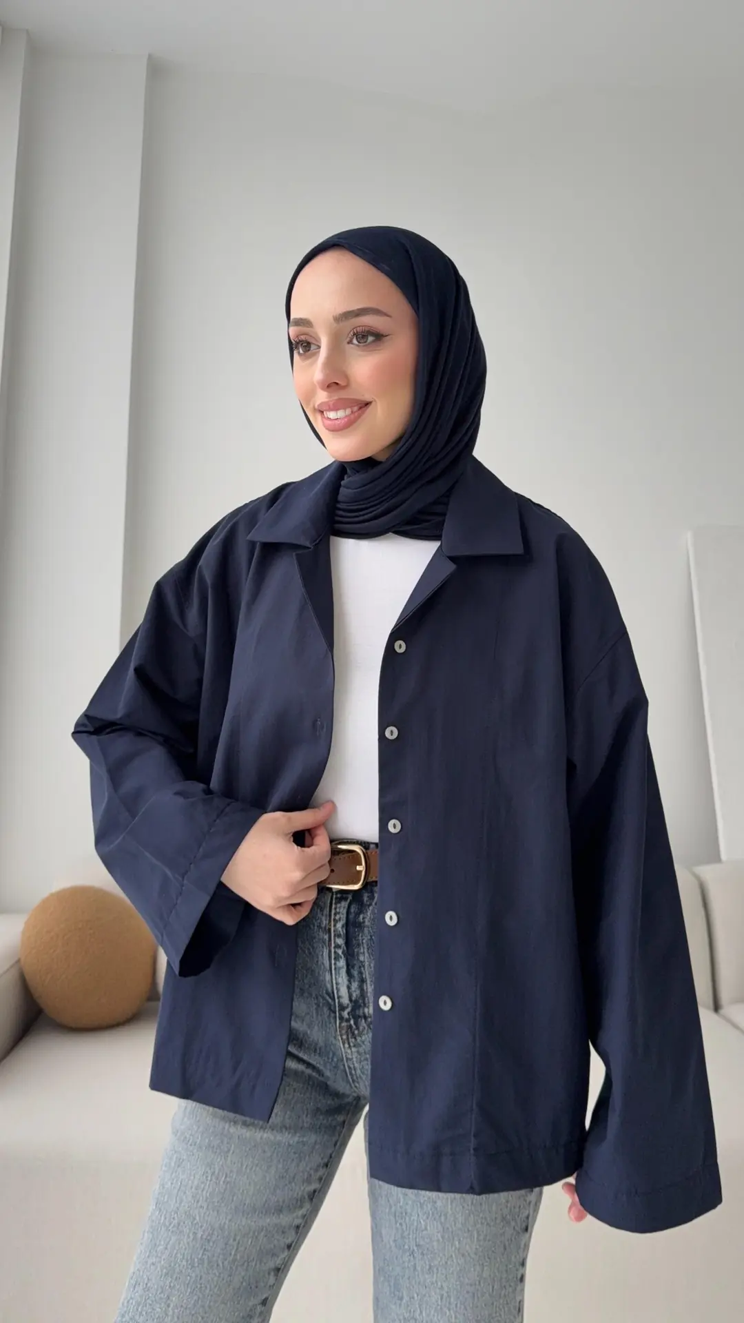 Boxfıt Lacivert Gömlek - Görsel 3