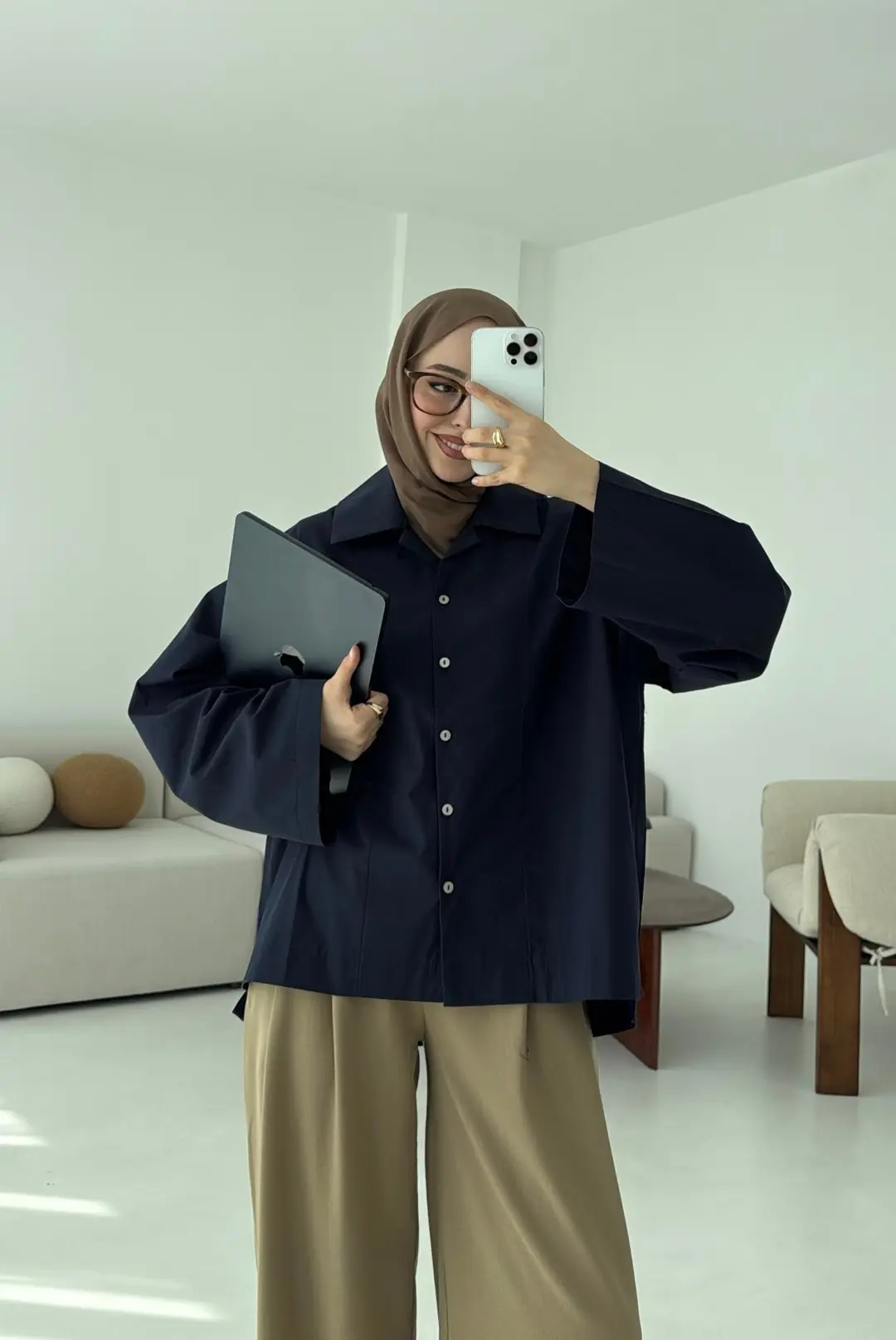 Boxfıt Lacivert Gömlek - Görsel 3