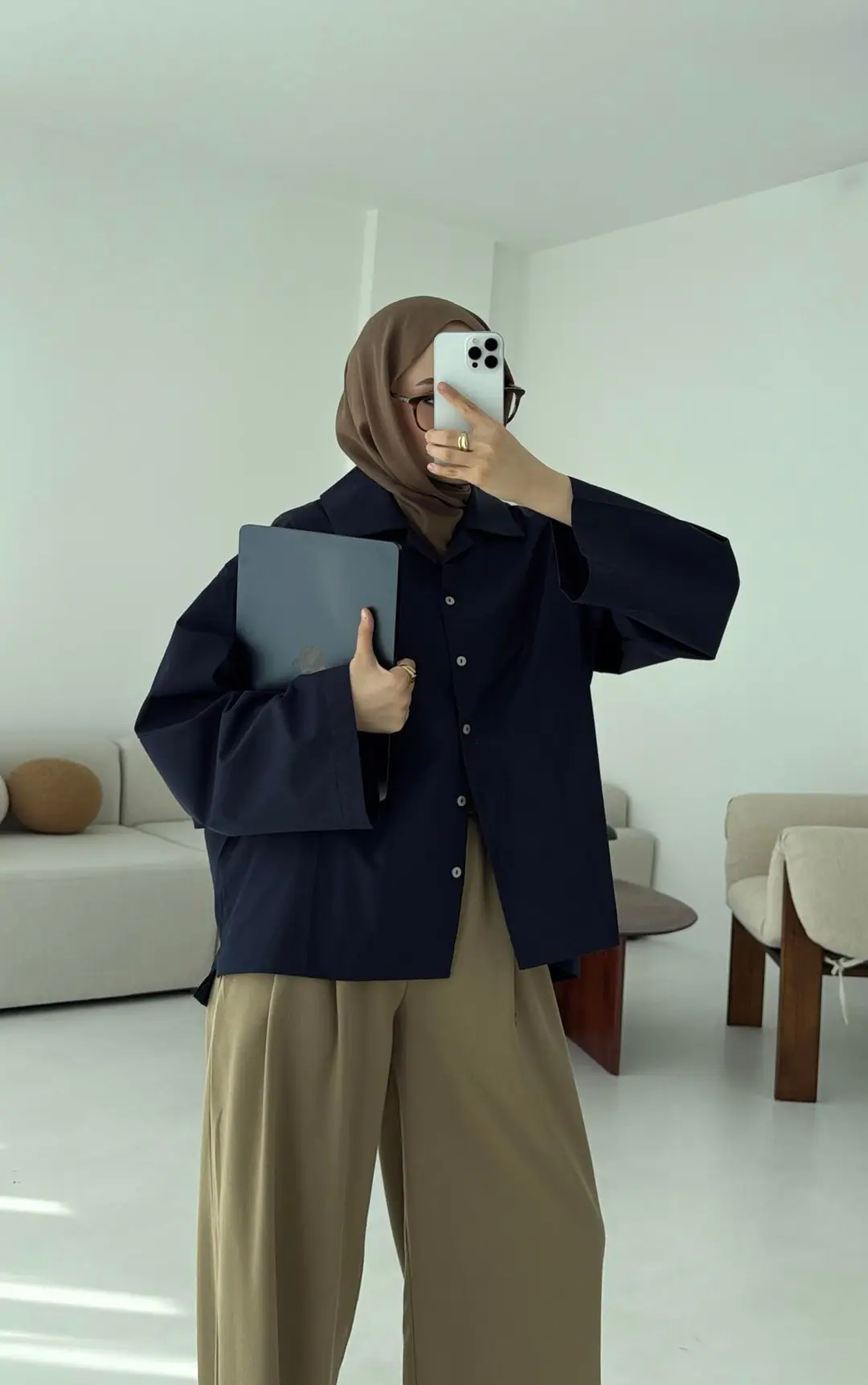 Boxfıt Lacivert Gömlek - Görsel 8