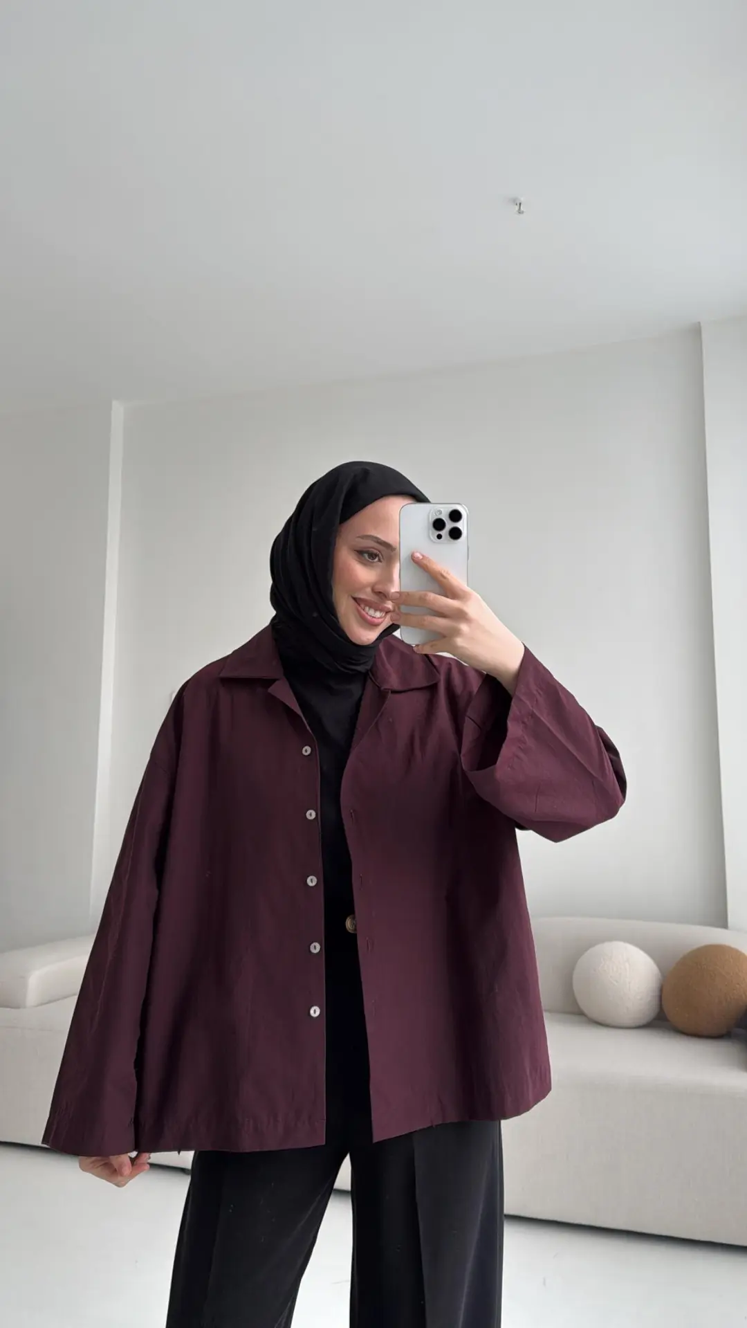 Boxfıt Mürdüm Gömlek - Görsel 6