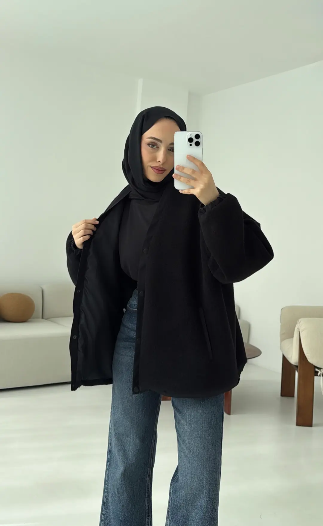 Buklet Bomber Ceket Siyah - Görsel 6