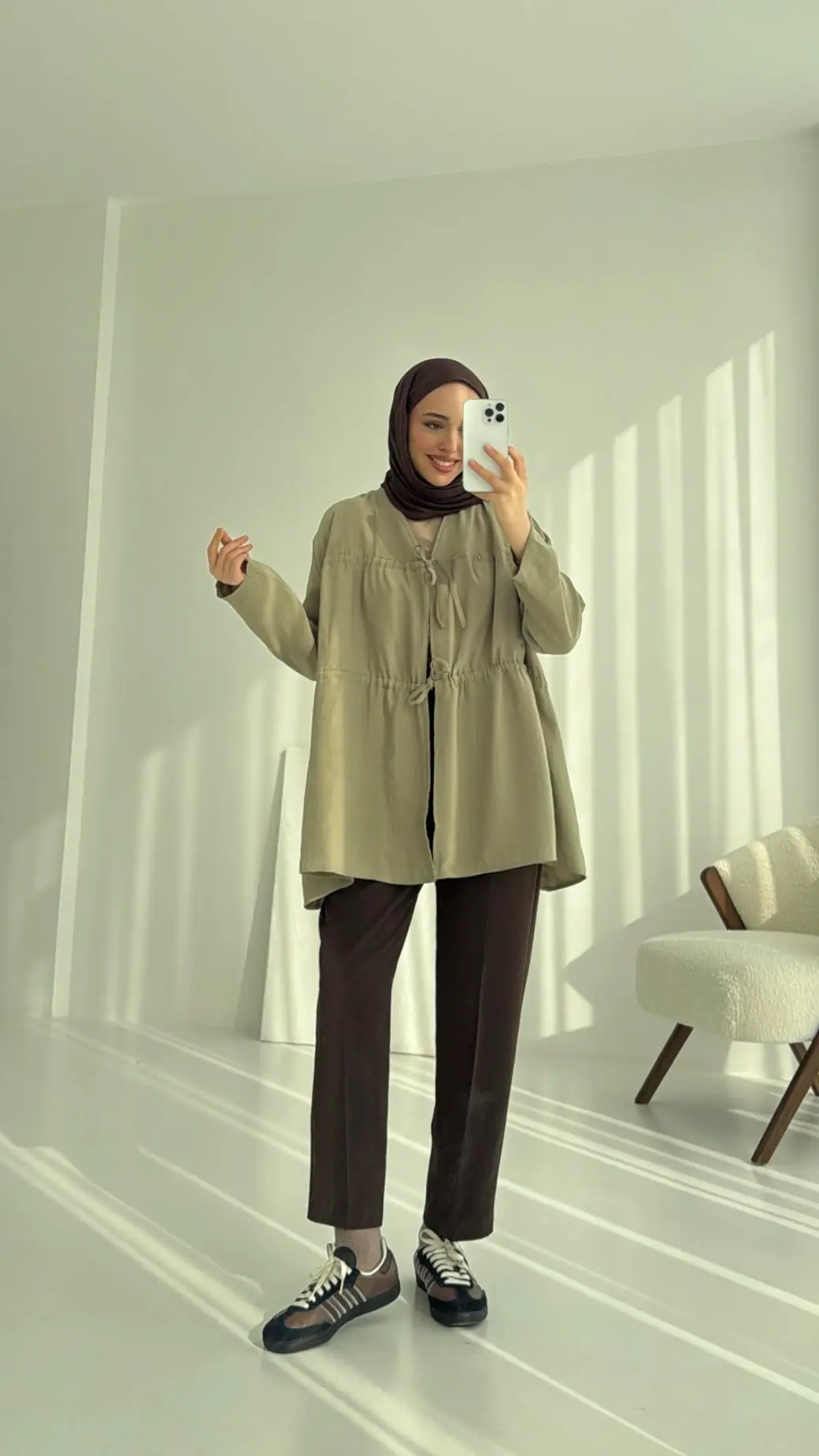 Büzgülü Gömlek Haki