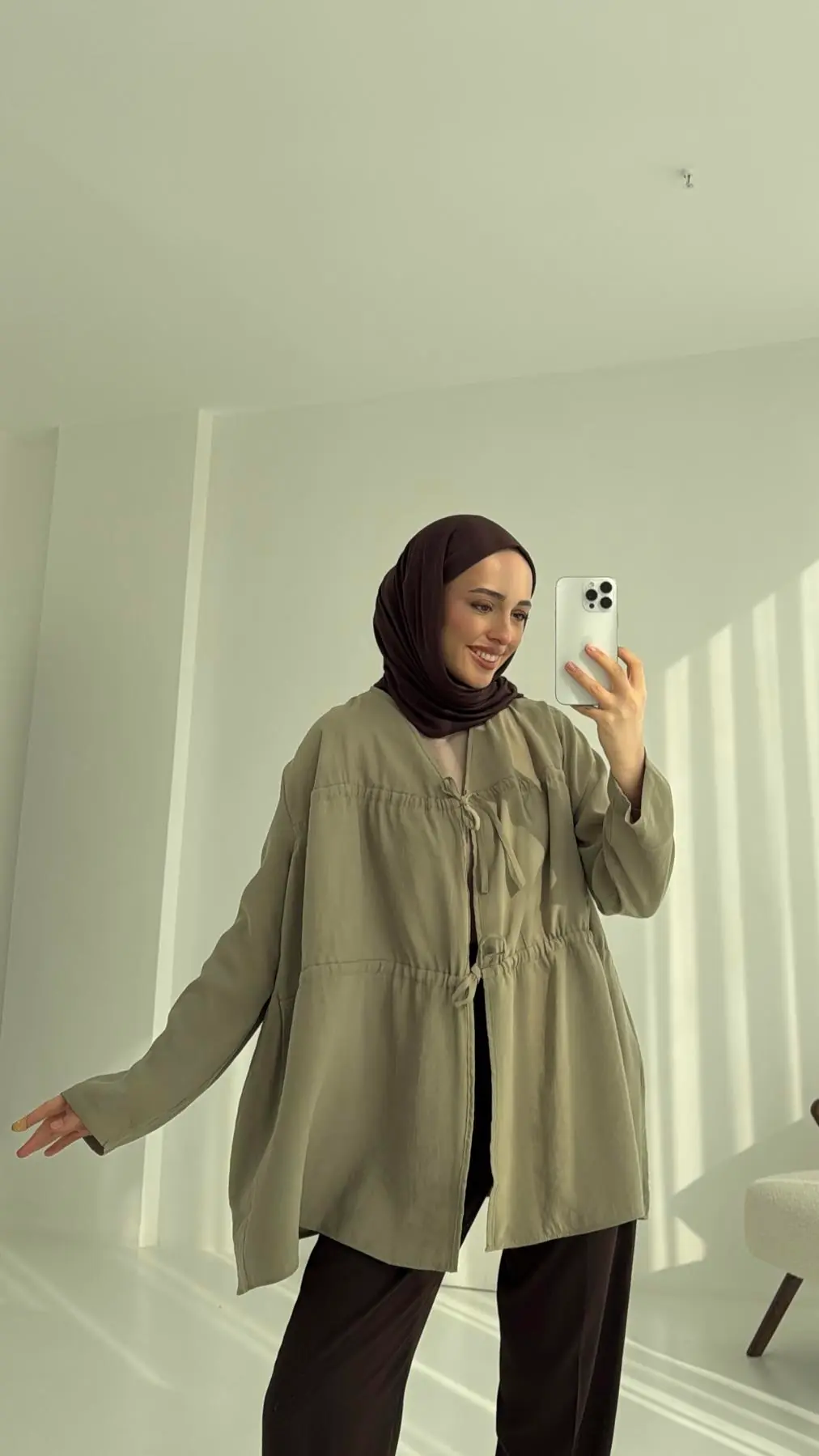 Büzgülü Gömlek Haki - Görsel 3