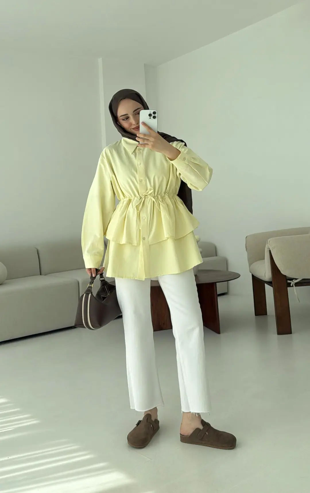 Büzgülü Gömlek Sarı