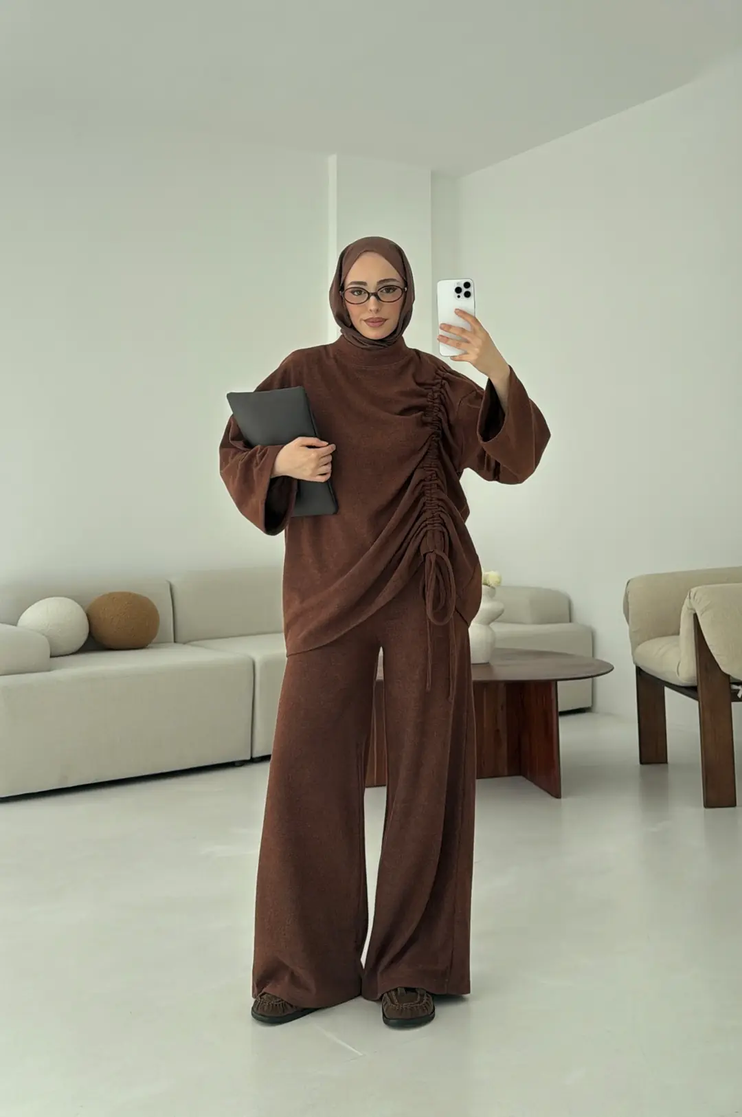 Büzgülü Takım Kahve - Görsel 2