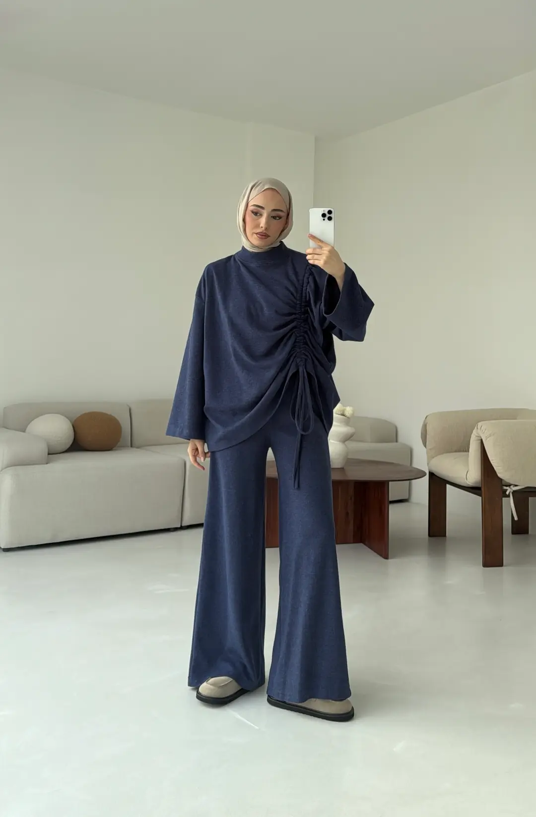 Büzgülü Takım Lacivert - Görsel 6