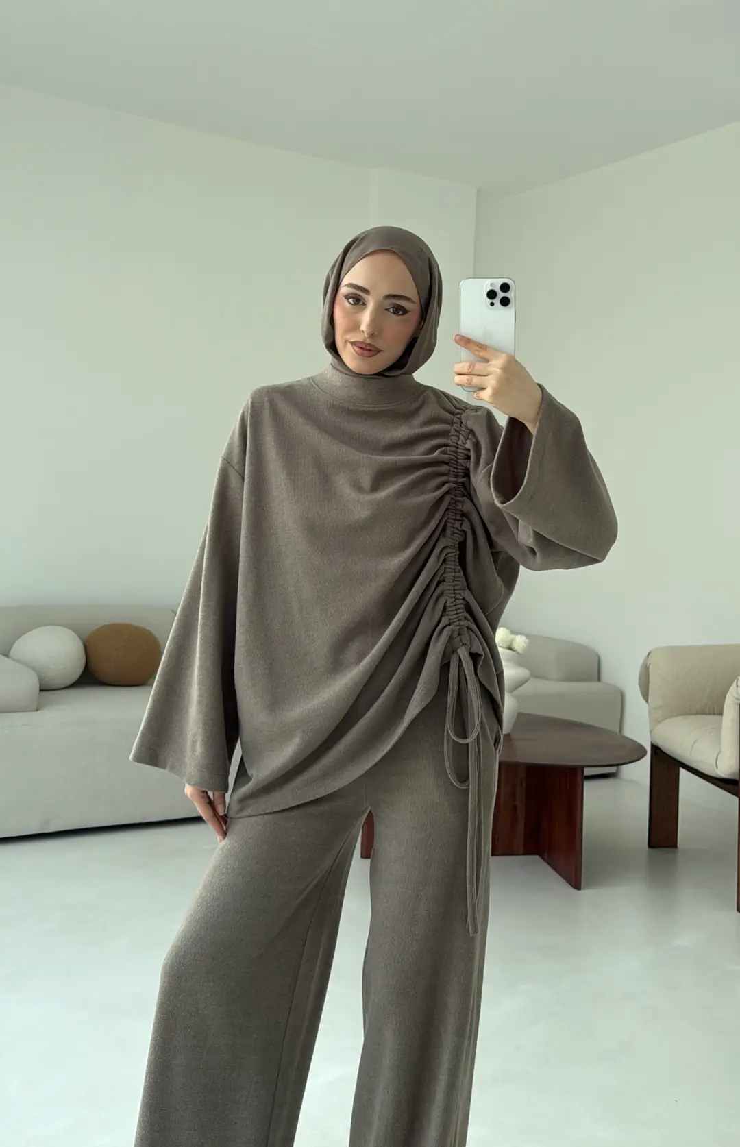 Büzgülü Takım Vizon - Görsel 4