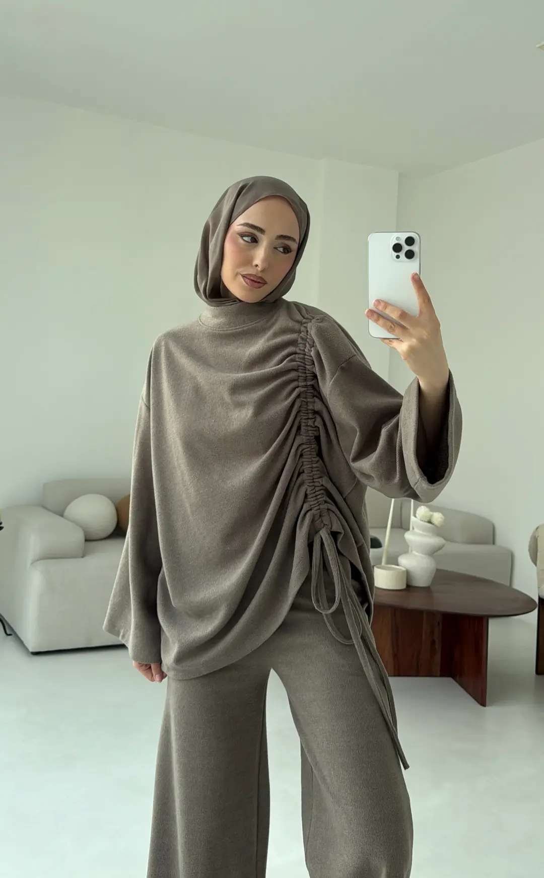 Büzgülü Takım Vizon - Görsel 7