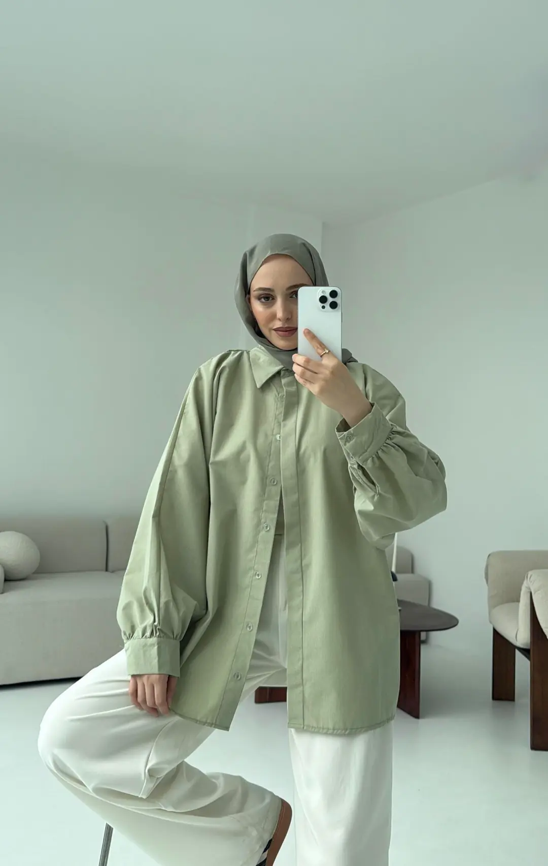 Cagla Balon Kol Bağlamalı Gömlek - Görsel 5