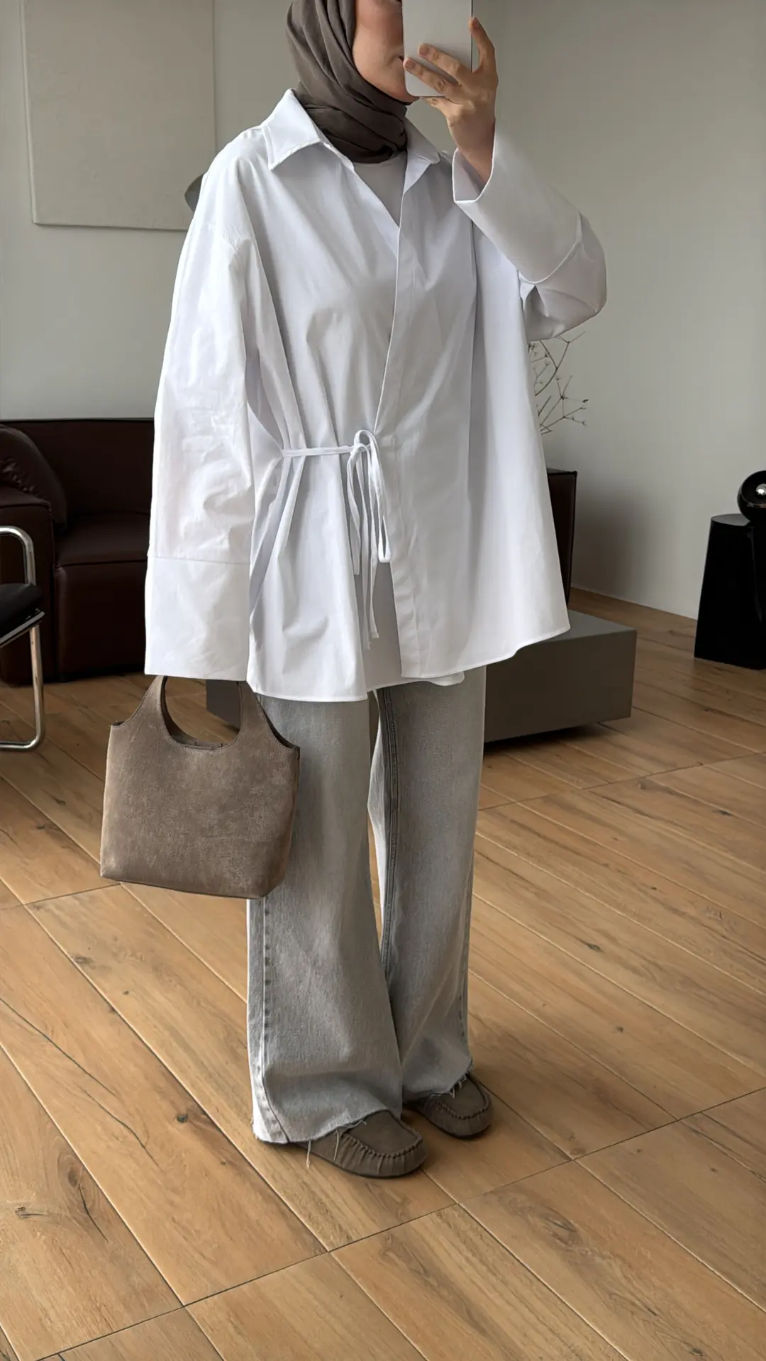 Çapraz Bağlamalı Gömlek Beyaz