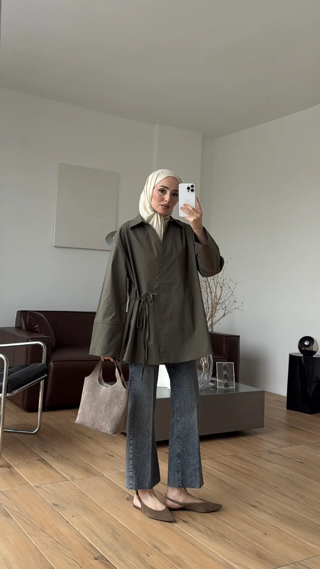 Çapraz Bağlamalı Gömlek Haki - Görsel 2